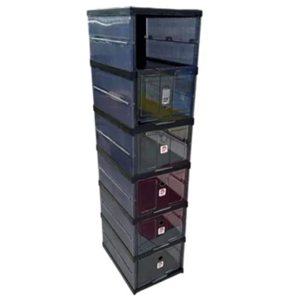 Zapatero Caja Organizador Zapatos 6 Piezas Negro