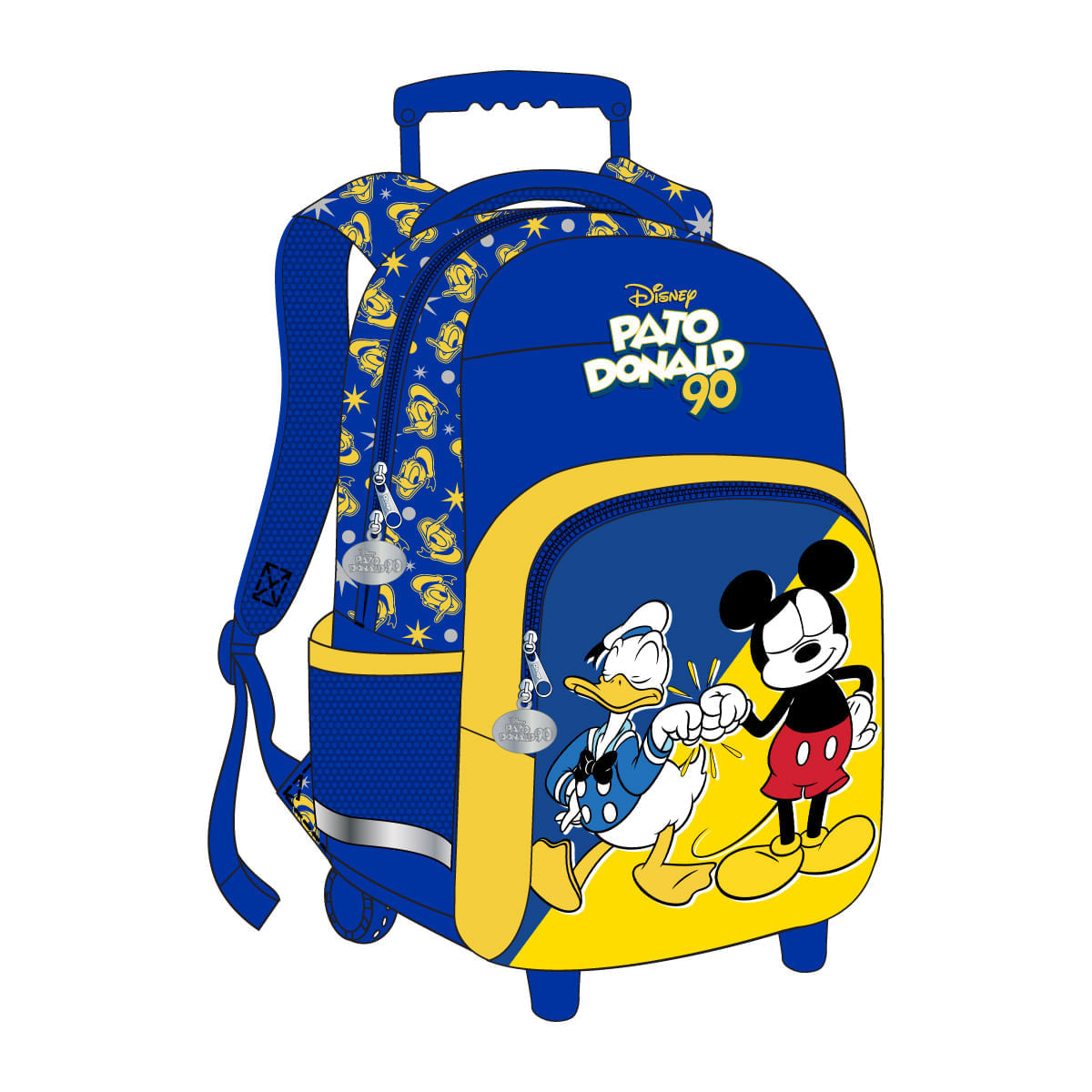 Morral Premium Con Ruedas Grande Pato Donald 90 y Mickey Mouse