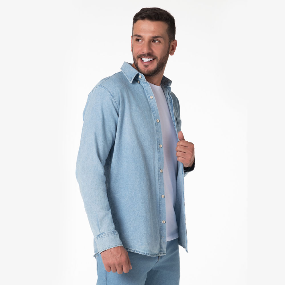 Camisa de Jean para Hombre - Índigo Claro