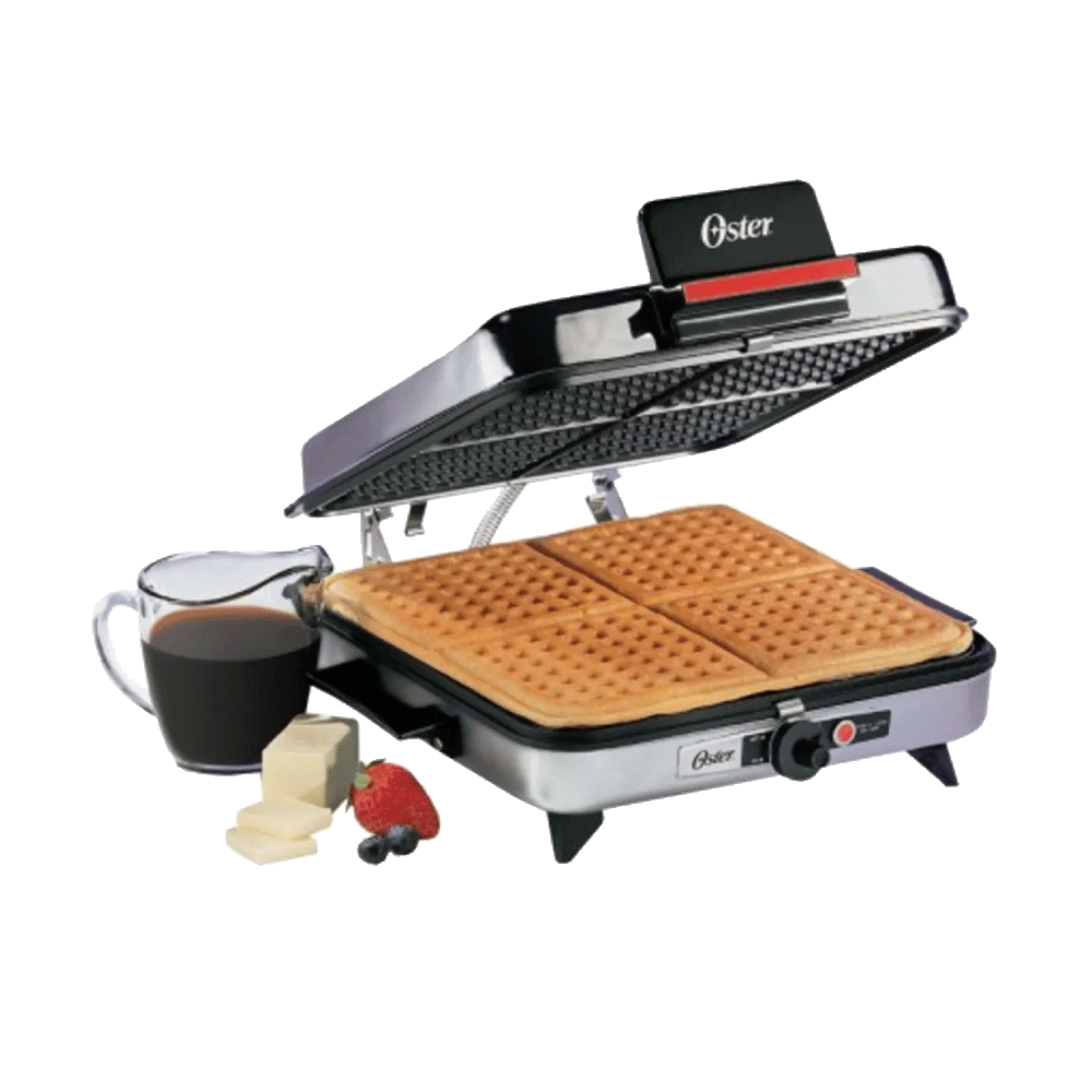 Plancha Sanduchera Oster Grill 4 Puestos CG120W Plateado