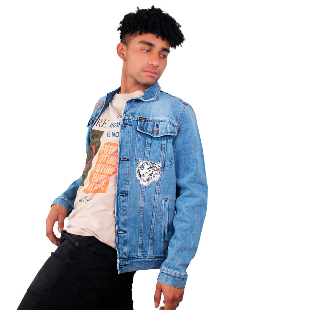 Chaqueta En Denim Bordada para Hombre Lec Lee