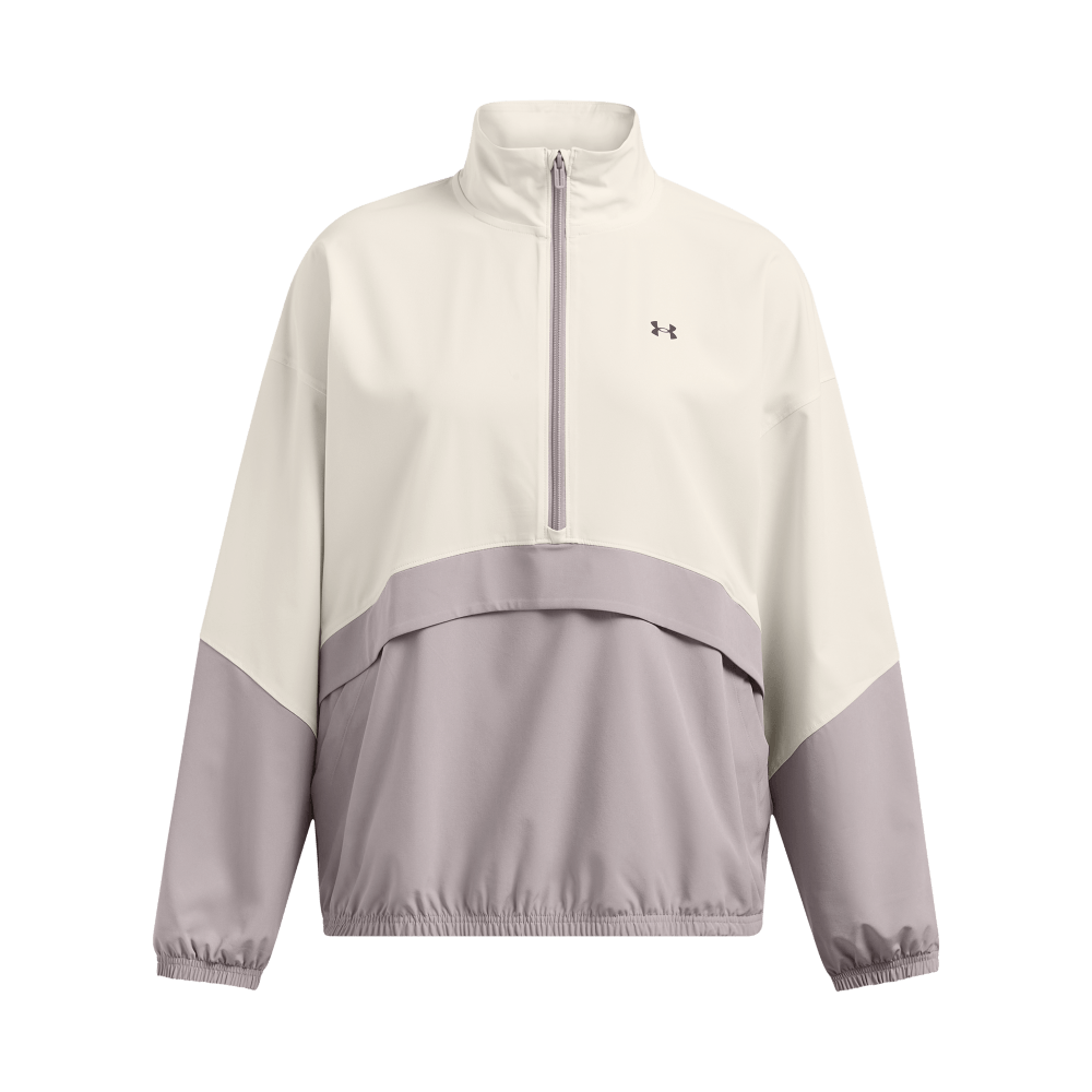 UA Oursport Anorak Camiseta Manga Larga blanco de mujer para entrenamiento