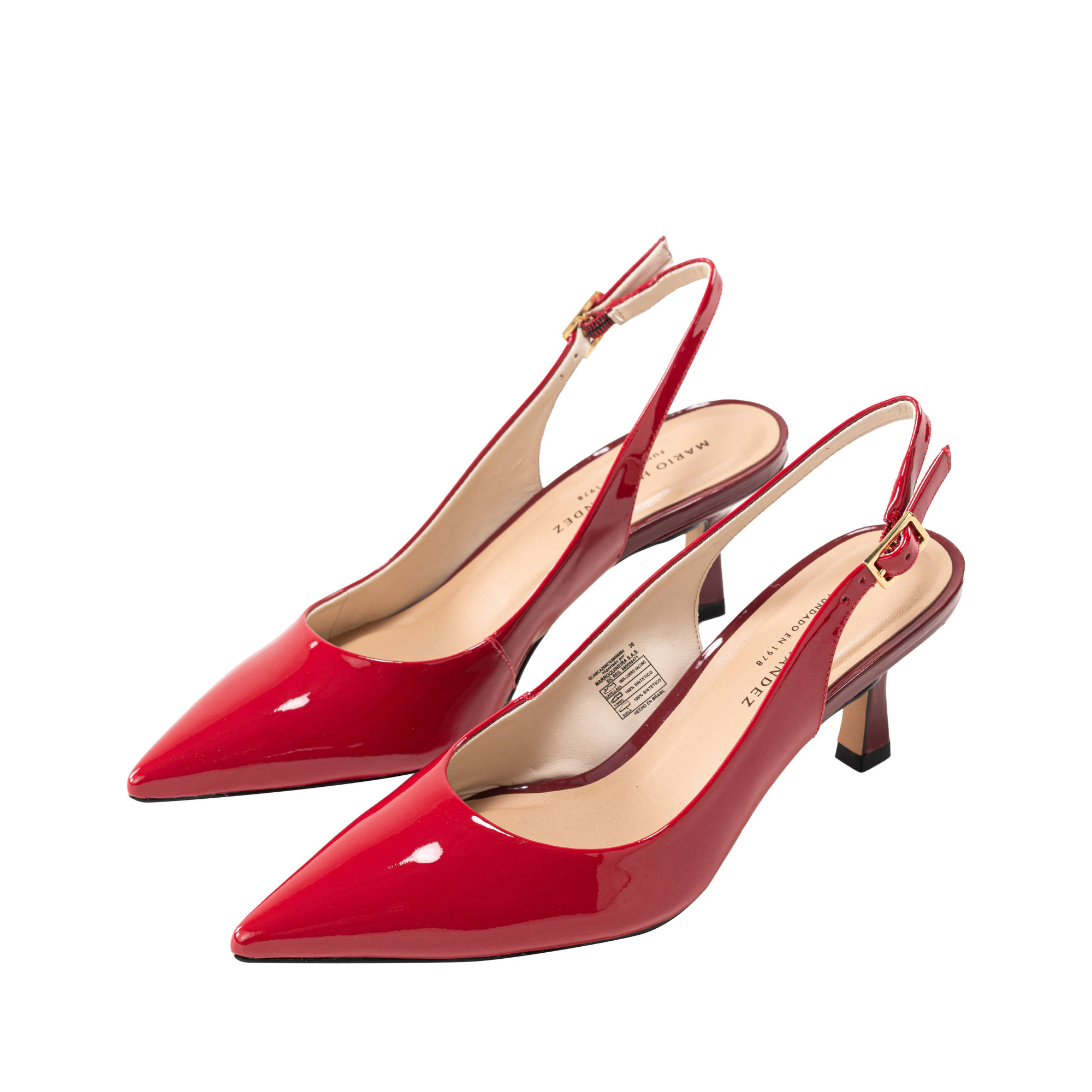Tacones capital con correa rojo Glamour