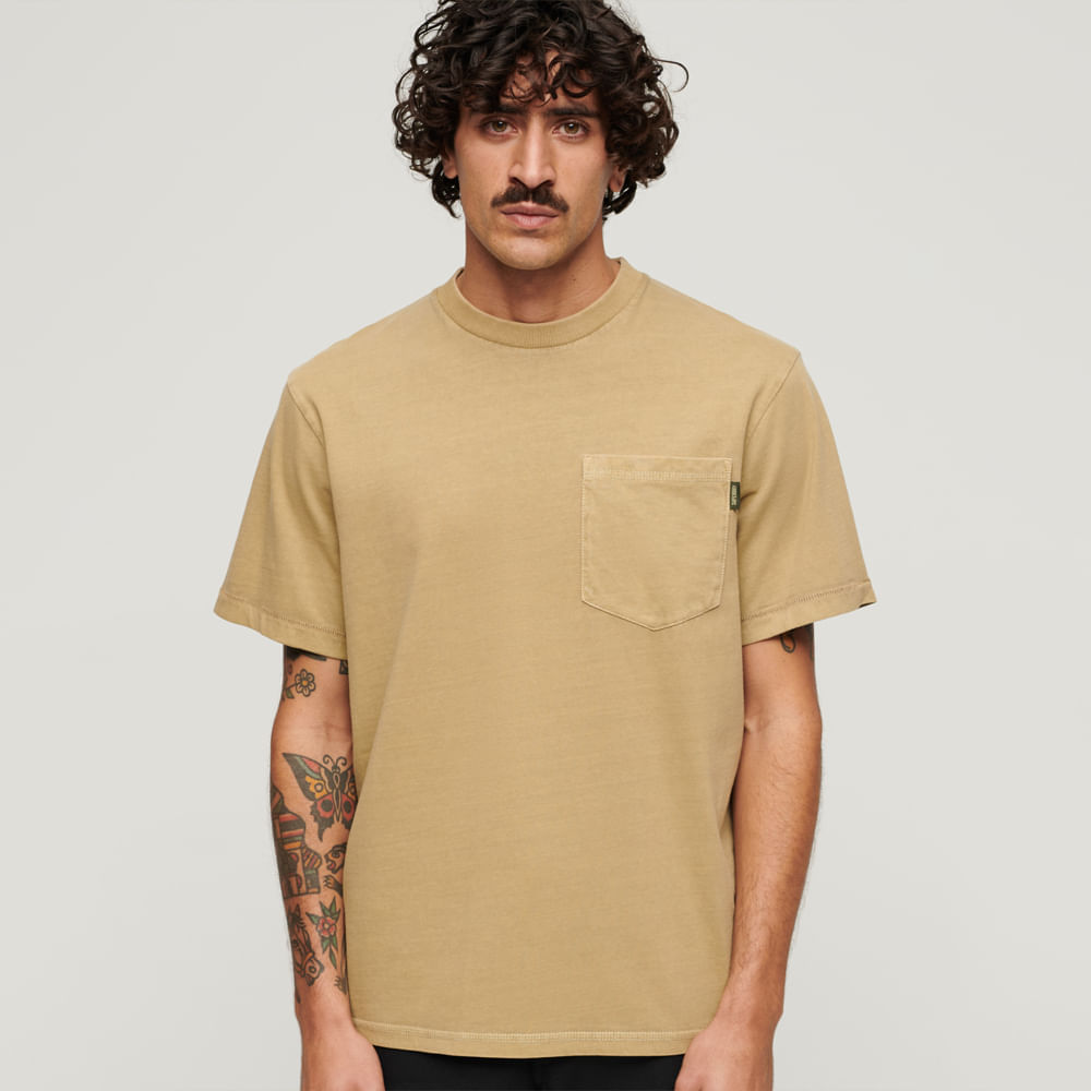 Camiseta Para Hombre Contrast Stitch Pocketsuperdry