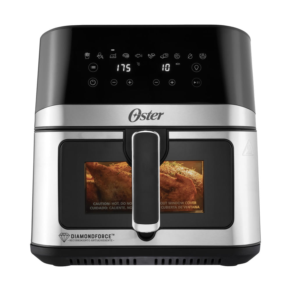 Oster® Freidora de Aire Digital, Recubrimiento Oster® DiamondForce, 7.5L de Capacidad, 10 Programas Automáticos, CKSTAF75WDSSDF