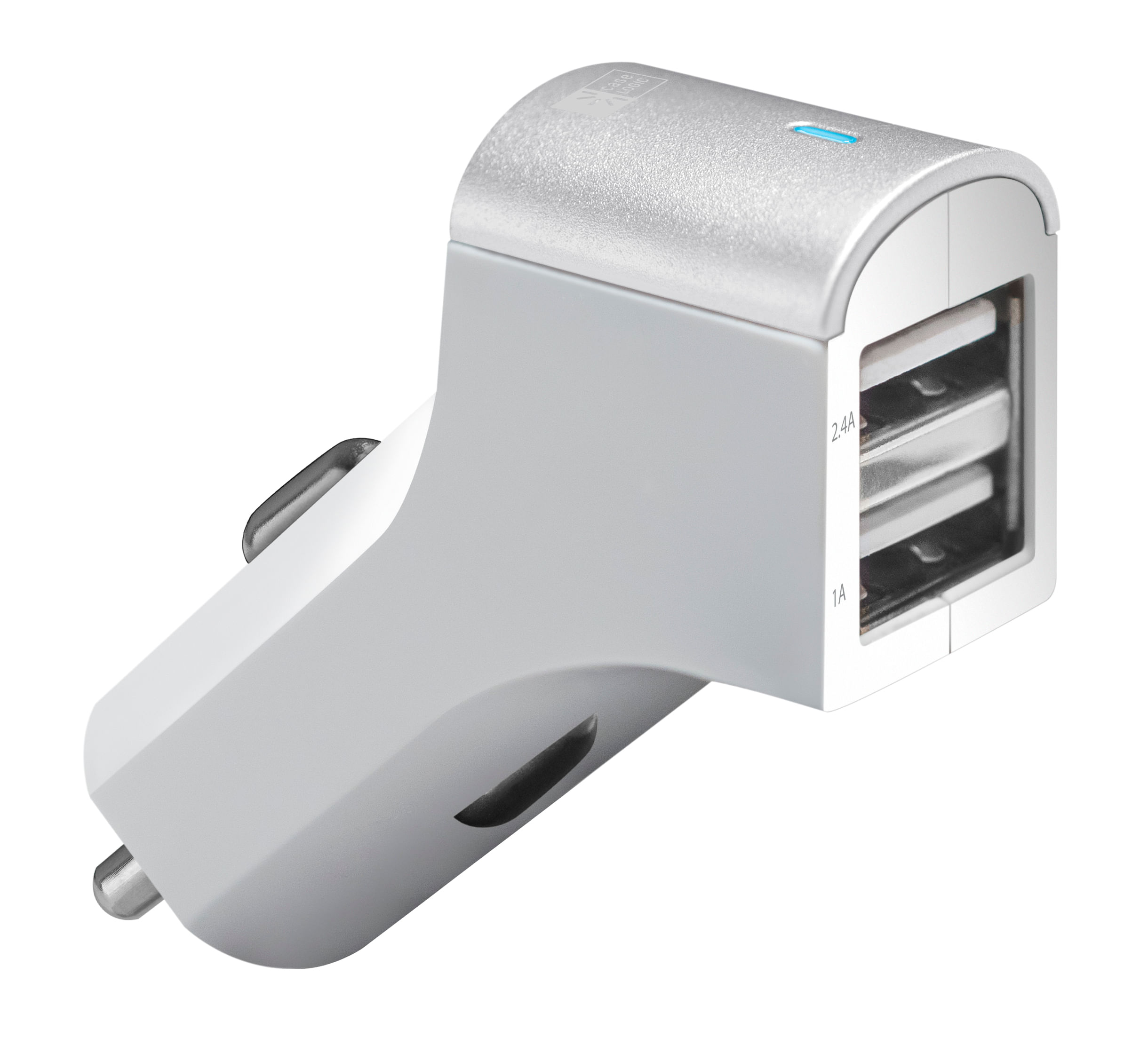 Cargador De Carro Case Logic 2ACLDUSBCMCWTE Entradas Usb 2.4 Amp Con Cable Microusb Blanco