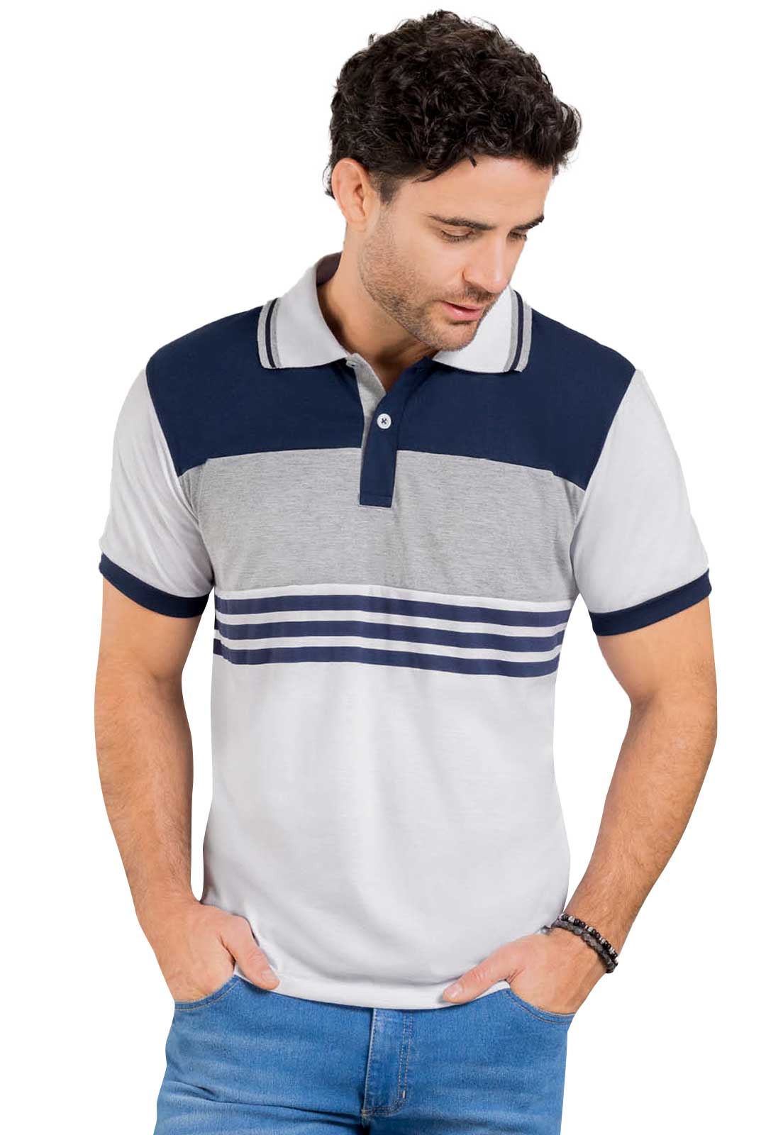 Polo Hombre Gris Mp 40430