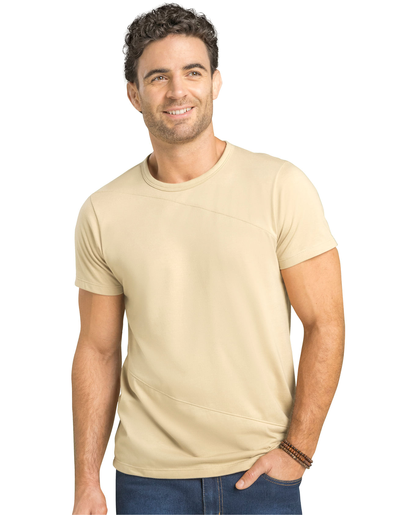 Camiseta Hombre Beige Mp 88199