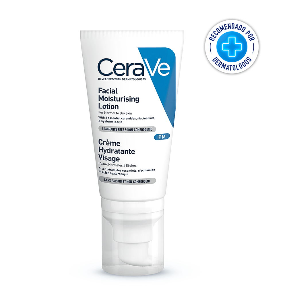 Locion Facial Cerave Hidratante Noche Piel Normal a Seca 52ml