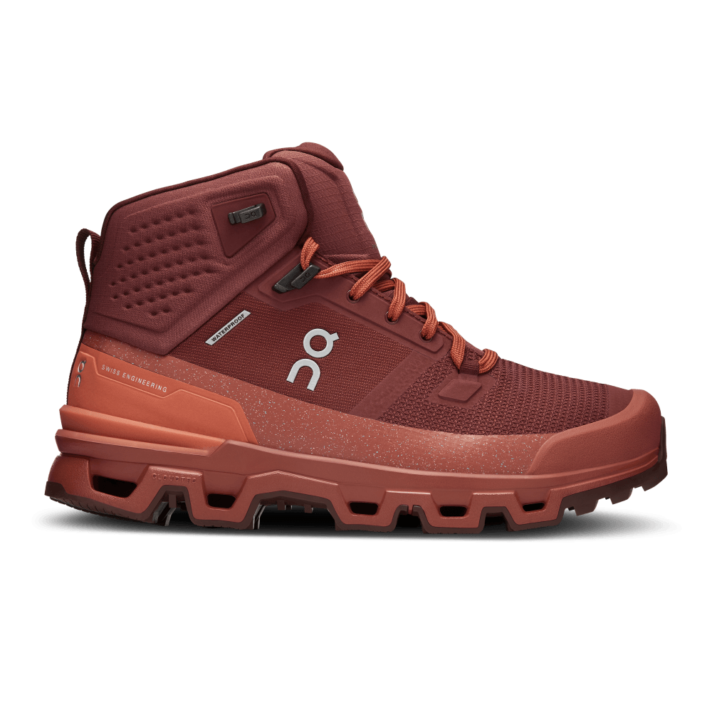 On Cloudrock 2 Waterproof Tenis rojo de mujer para outdoor