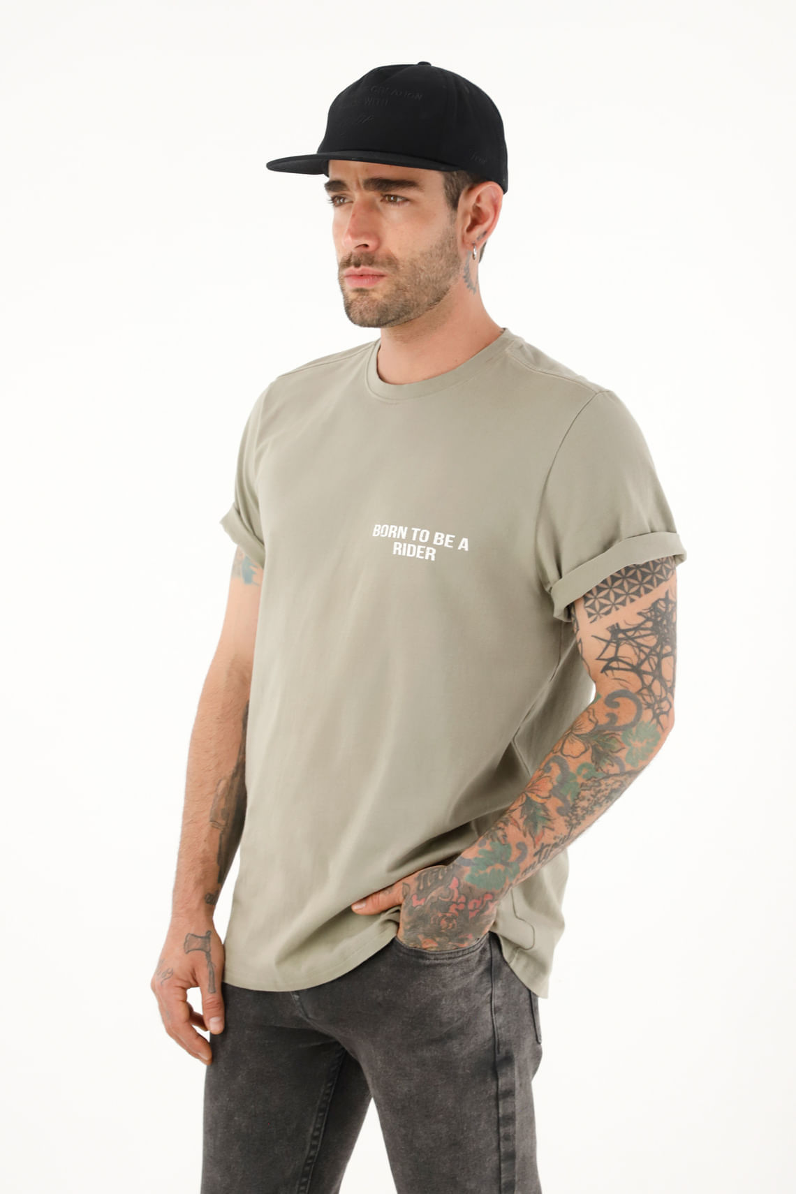 Camiseta manga corta verde para hombre