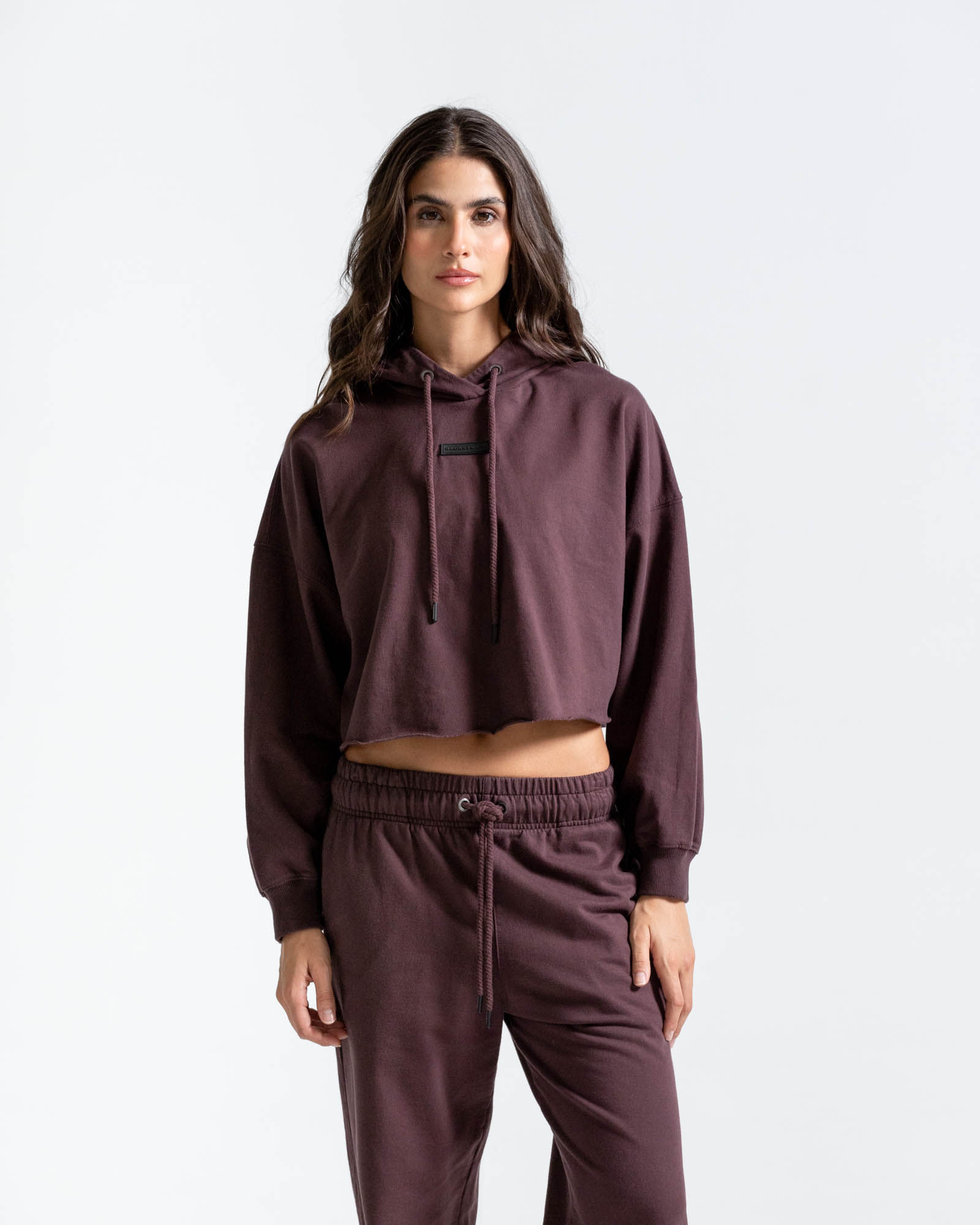 Buzo Corto Oversize,  Color Cafe Para Mujer