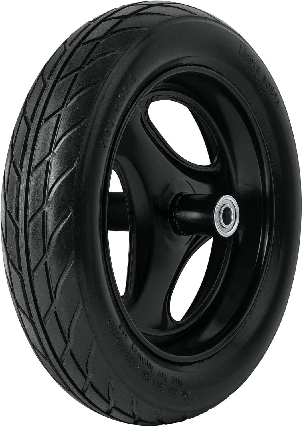 Llanta imponchable 16" con rin, eje y baleros para carretilla Truper