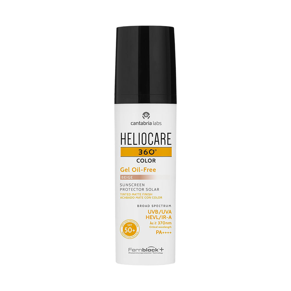 Bloqueador Solar Heliocare 360 Gel Oil Toque Seco Con Color Beige SPF50+