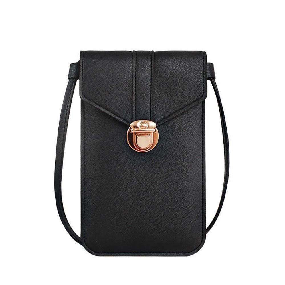 Bolso Pequeño Monedero Soporte Porta celular Multifuncional Dama - Negro