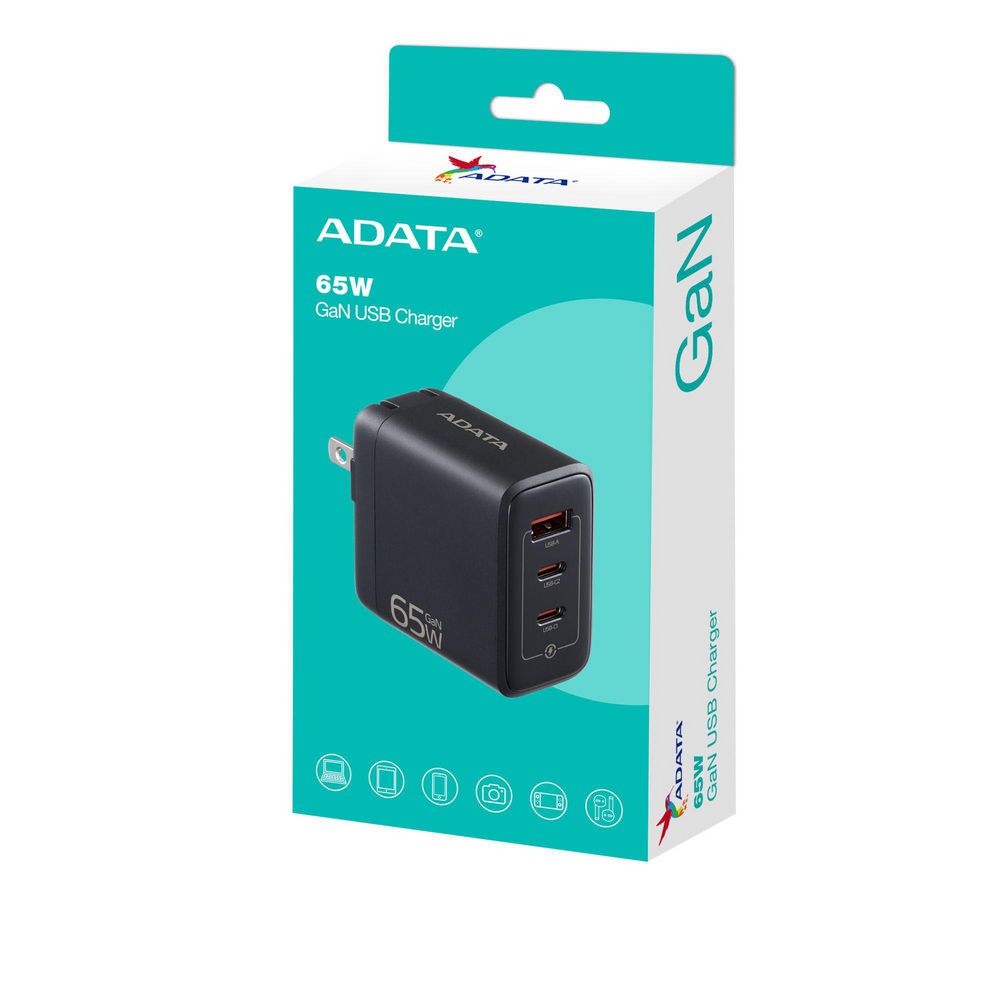 Cargador de Pared 65 W Negro ADATA 65WGaNBK