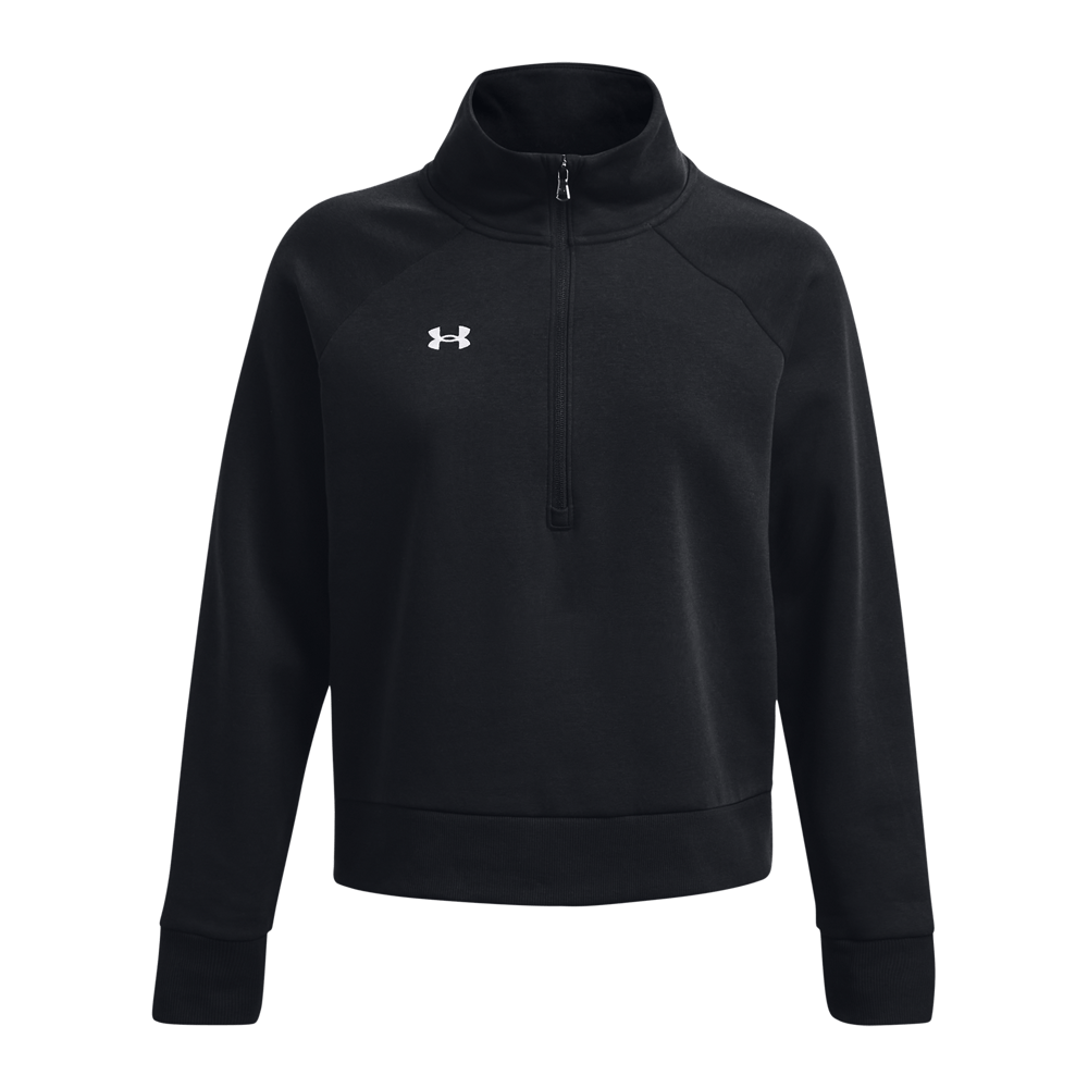 UA Rival Fleece Hz Hoodie negro de mujer lifestyle