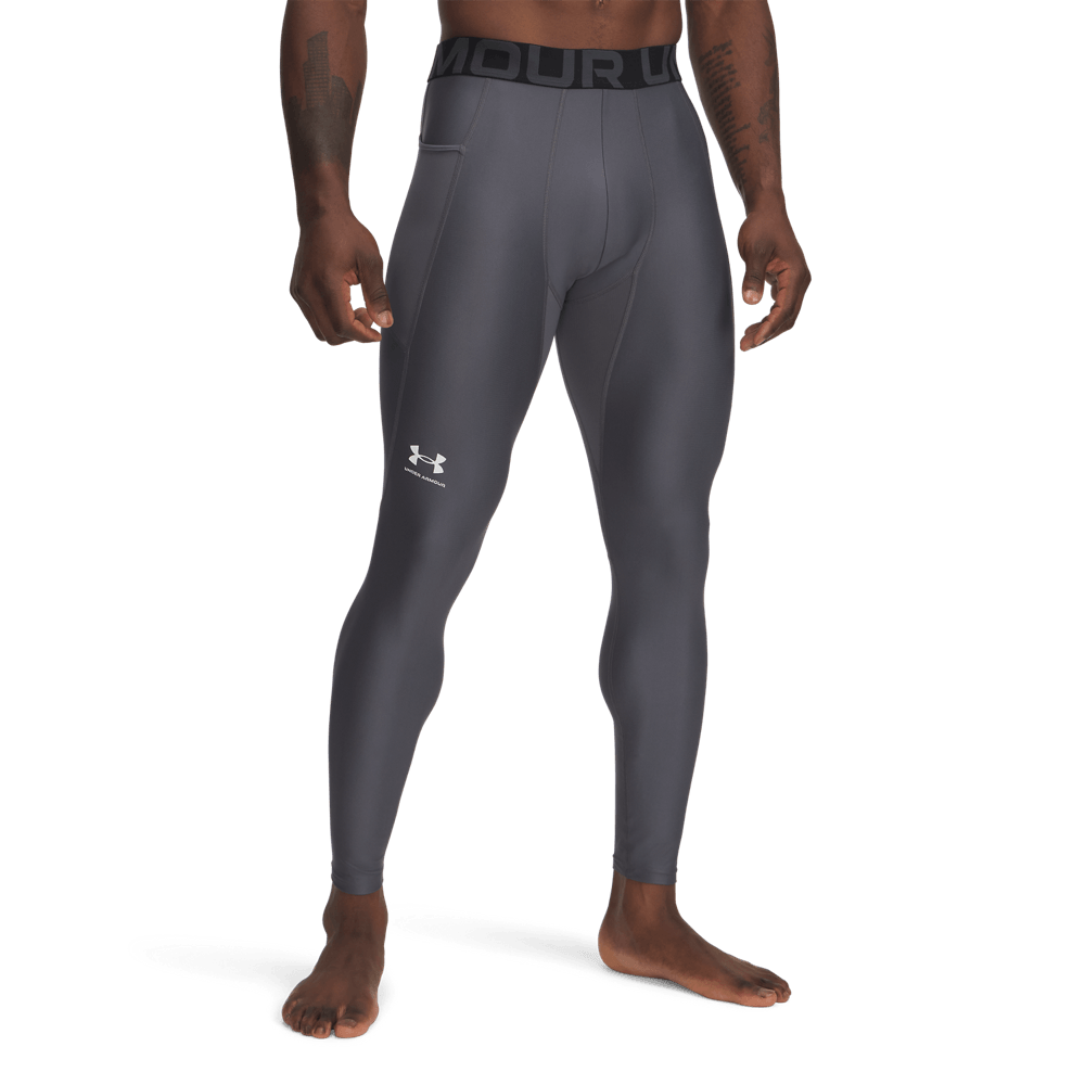 UA Hg Armour Leggings Licra gris de hombre para entrenamiento