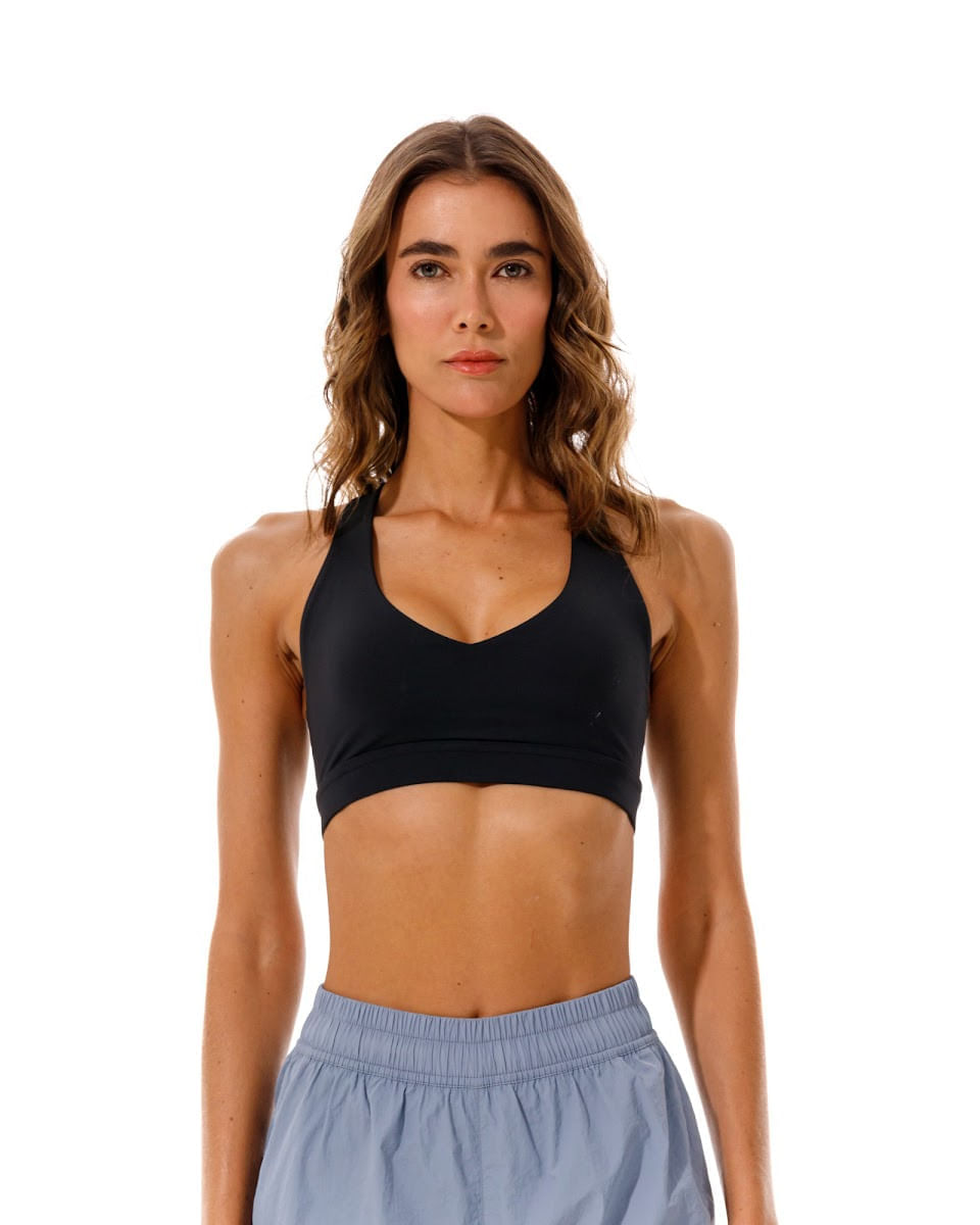 Top Con Tiras Cruzadas, Color Negro Para Mujer