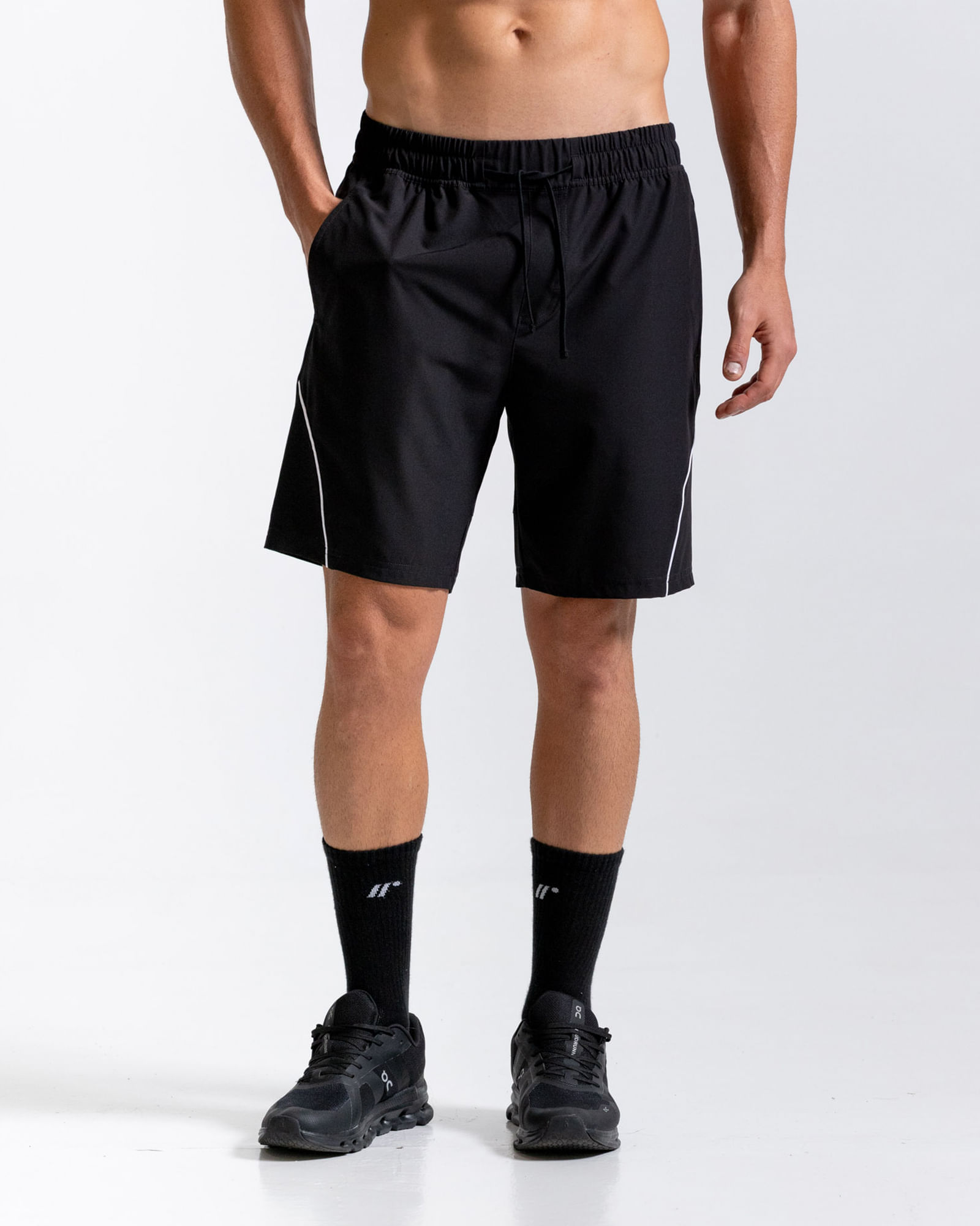 Pantaloneta Deportiva, Color Negro Para Hombre