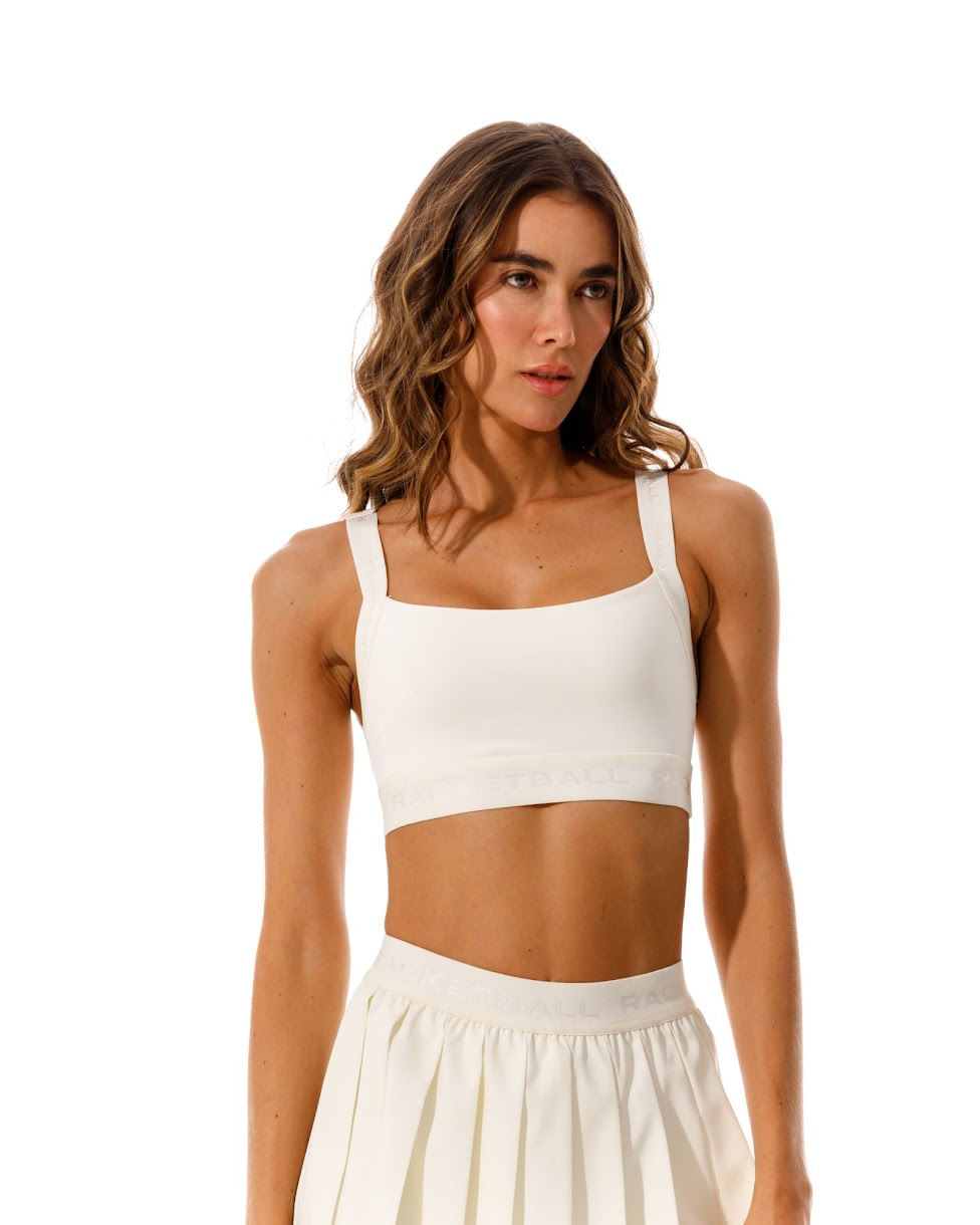 Top Con Elásticos, Color Marfil Para Mujer