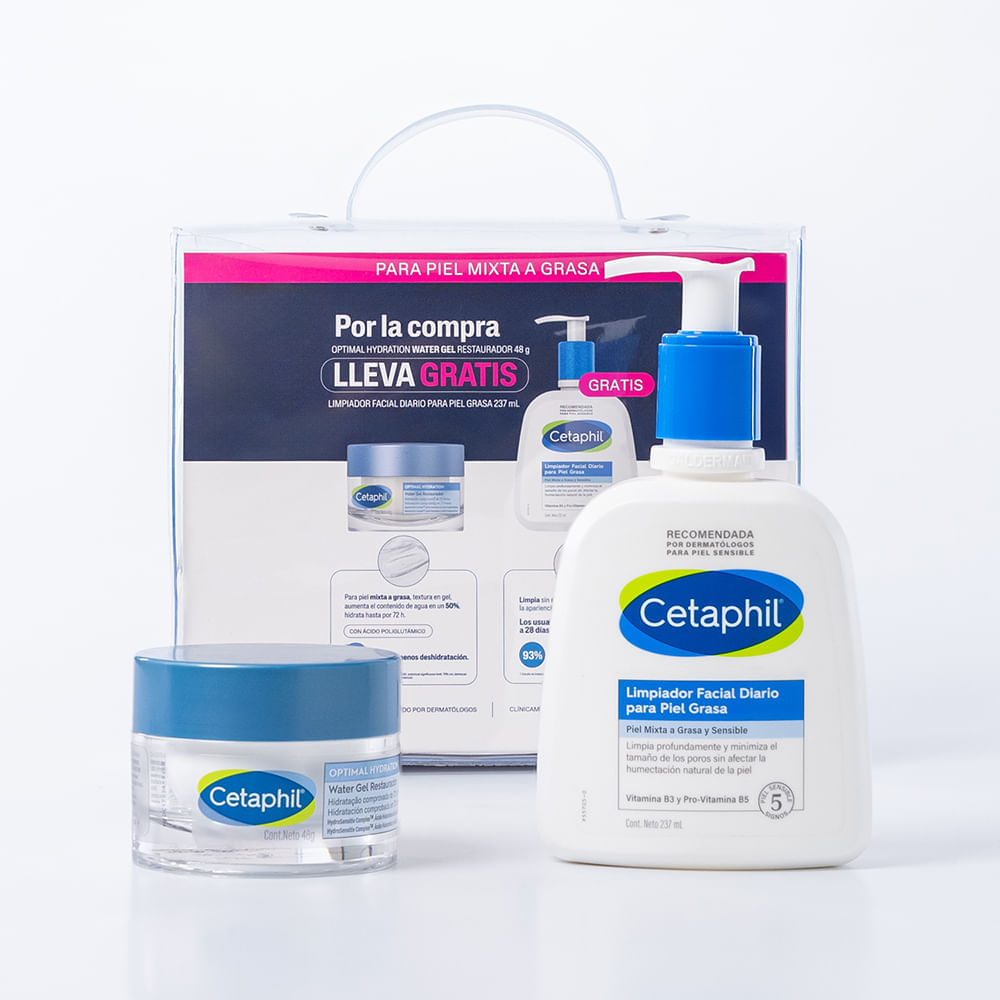 Kit Piel Grasa A Mixta Water Gel 48g + Gratis Limpiador PG 237ml - Cetaphil