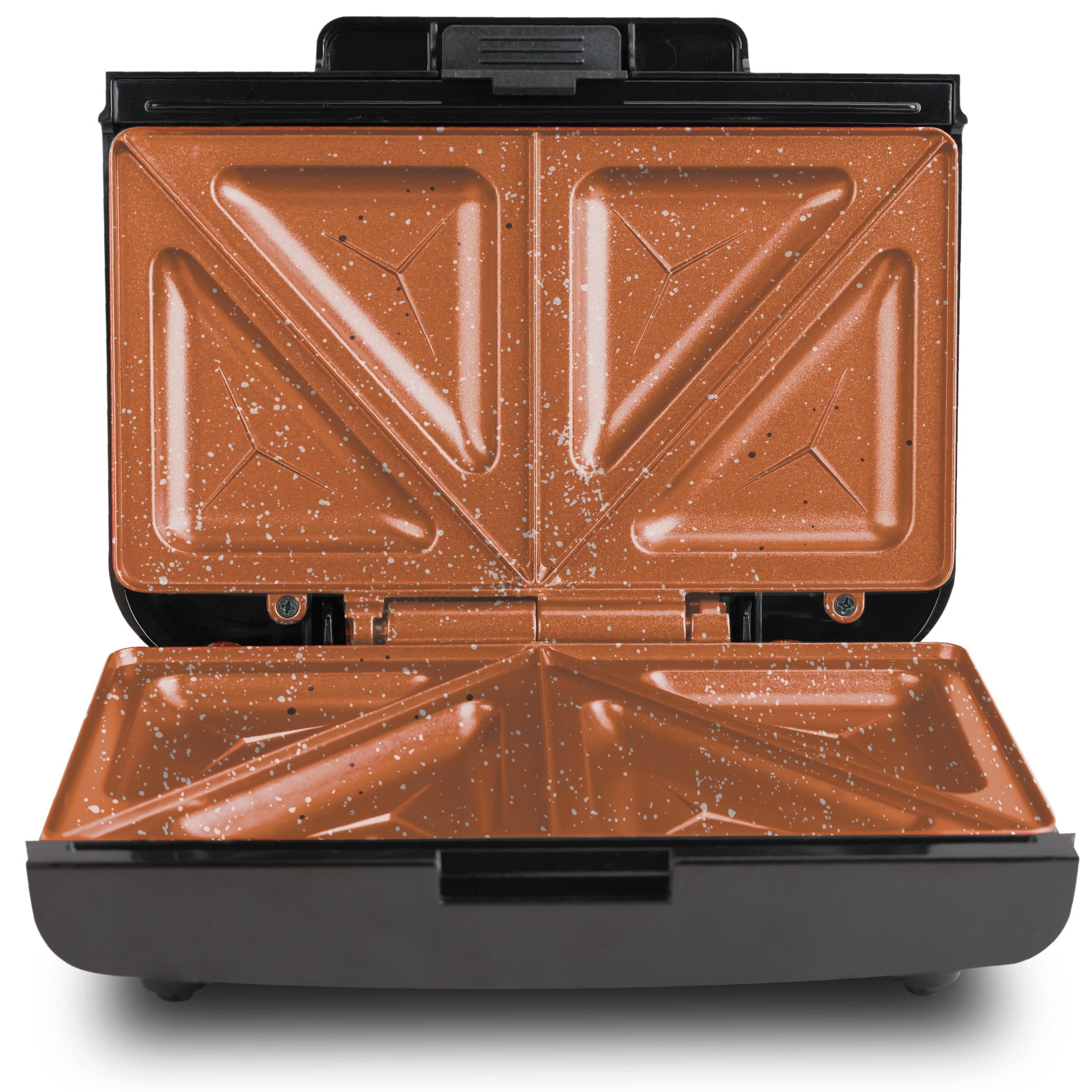 Sanduchera Negro Platos 2 Puestos Cobre