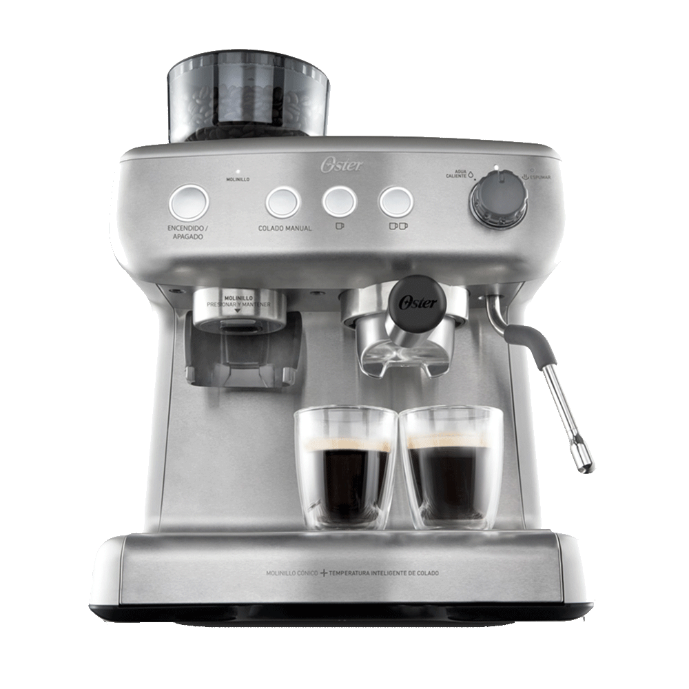 Cafetera Oster Expresso Molino Integrado BVSTEM7300 Plateado