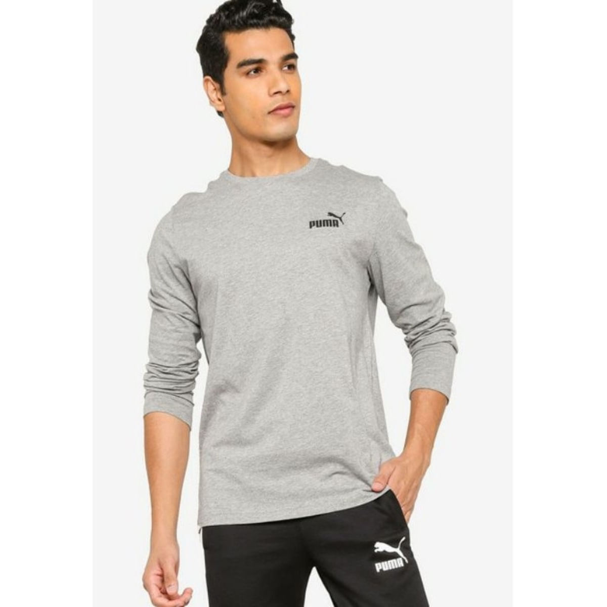 Buzo Puma Ess Small Logo Gris Hombre - 586672-03
