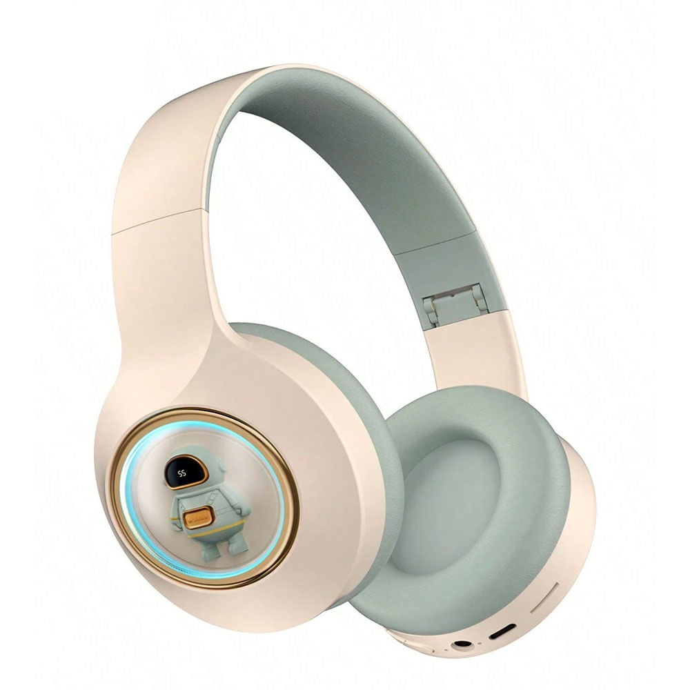 Audifono Diadema BT Rosado Diseño Astronauta Inalambrico Bluetooth