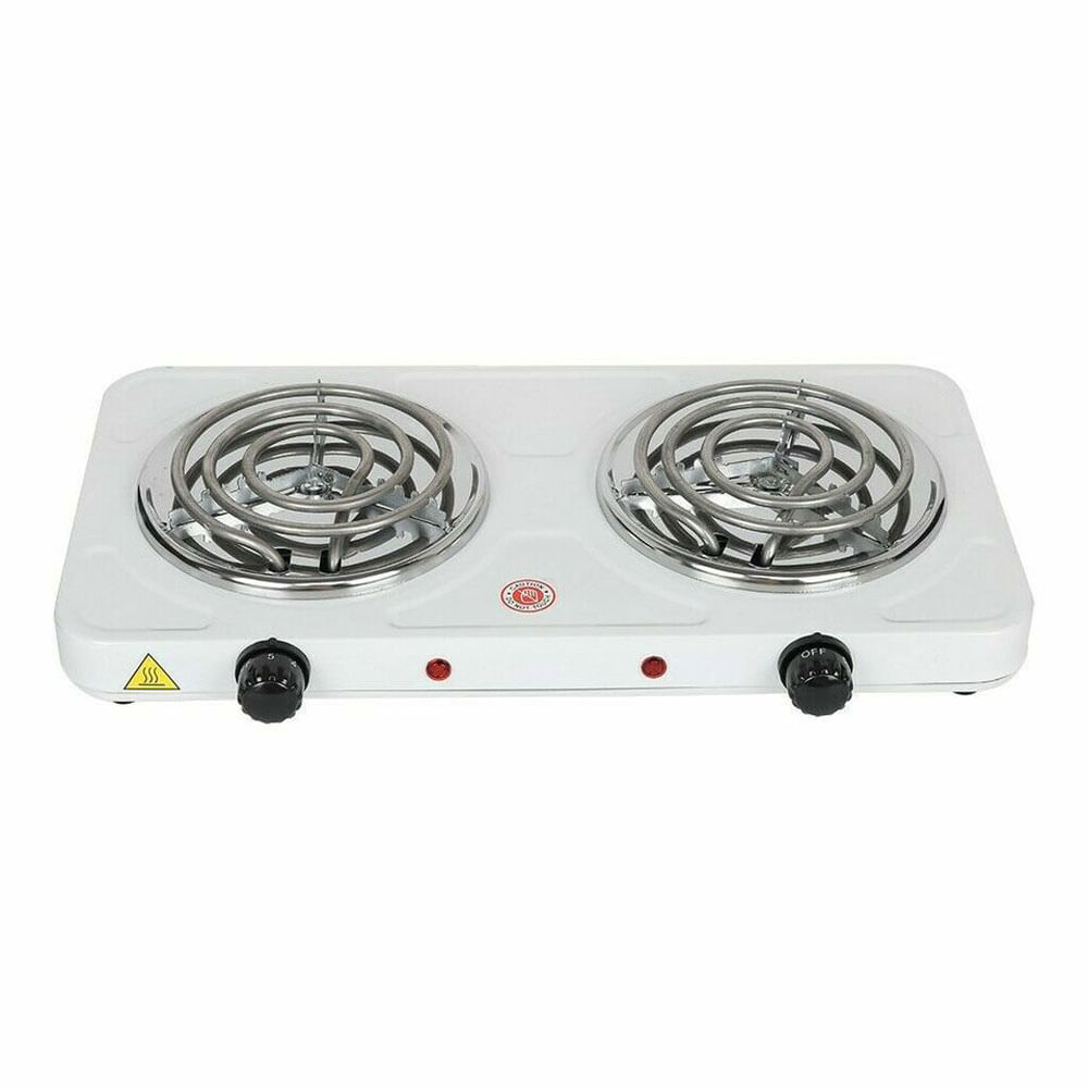 Estufa Electrica Portatil 2 Puestos 2000W Blanca JX2020B