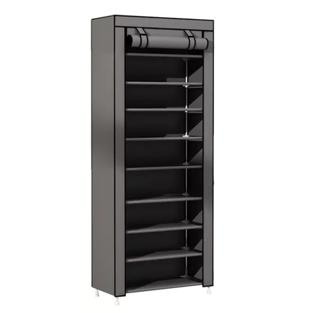 Zapatero Closet Desarmable Modular 9 Niveles Organizador Gris Oscuro