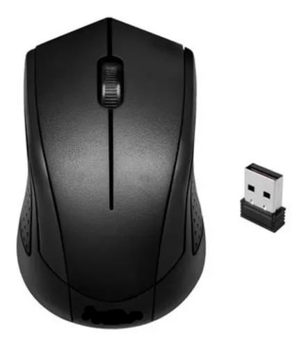 Mouse Wb Inalambrico Usb Portatil Pc Sensor Optico Negro 3 Botones