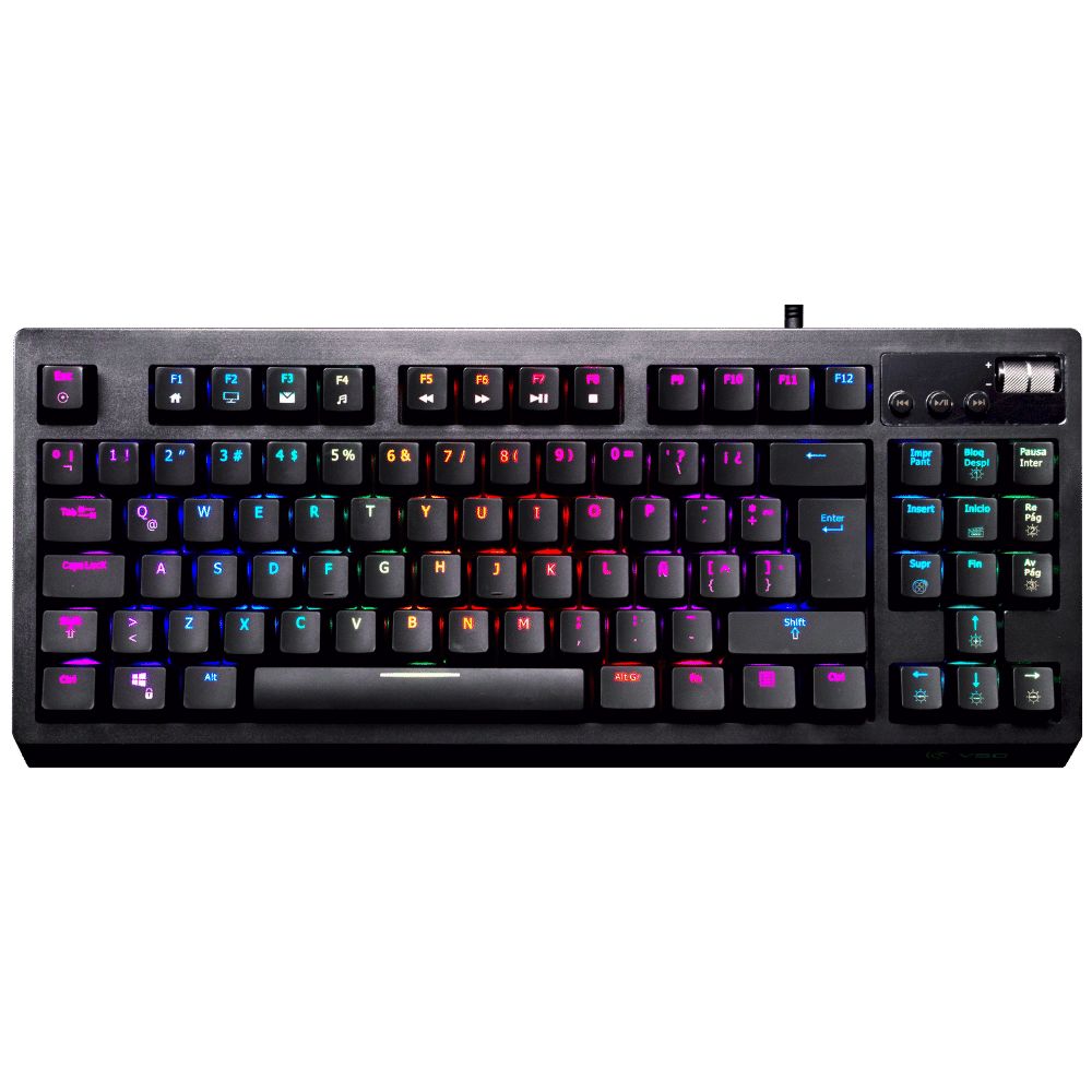Teclado Mecanico Vsg Quasar Rgb Negro Switch Azul