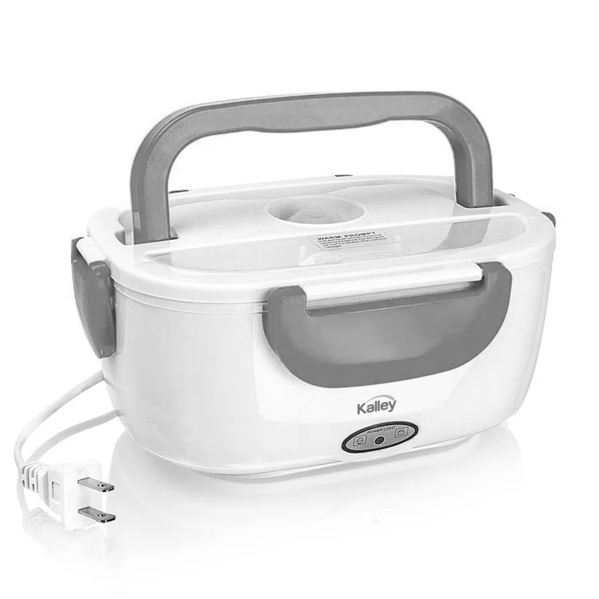 Lonchera Porta Comida Eléctrica 1.1 L Kalley K-MLE60G2 Blanco Gris