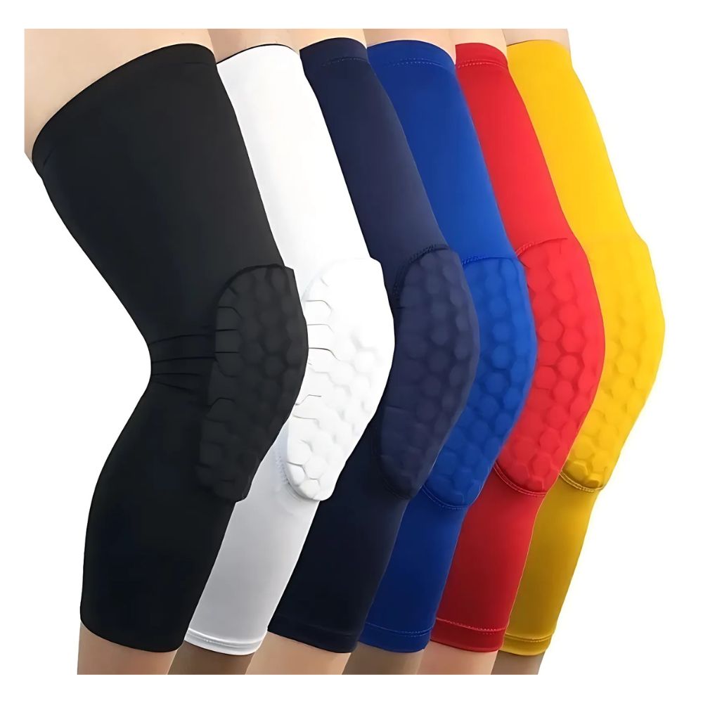 Rodillera Deportiva Compresion Transpirable Futbol Proteccion Rojo Unisex