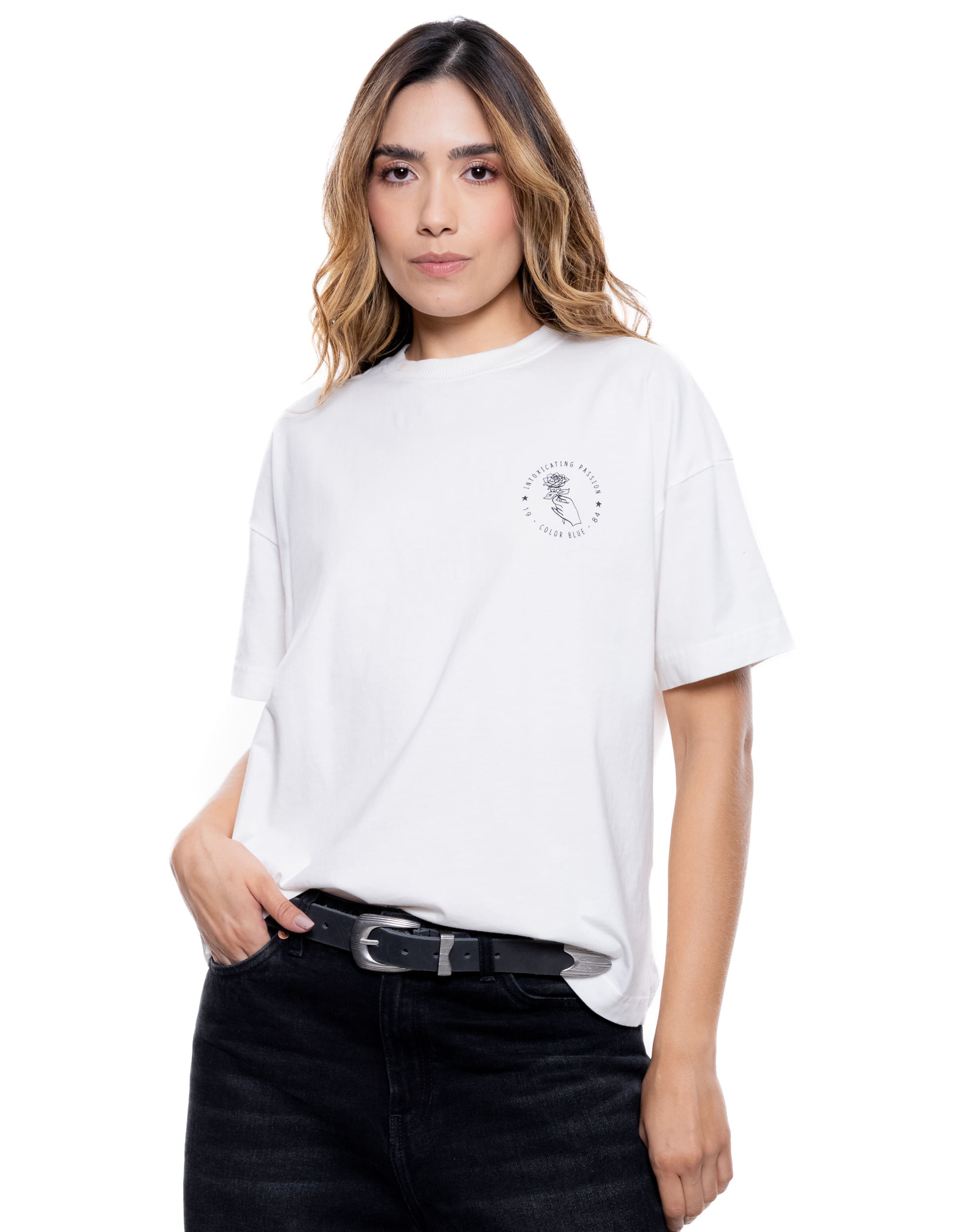 Camiseta Manga Corta Con Estampado Punto Corazón