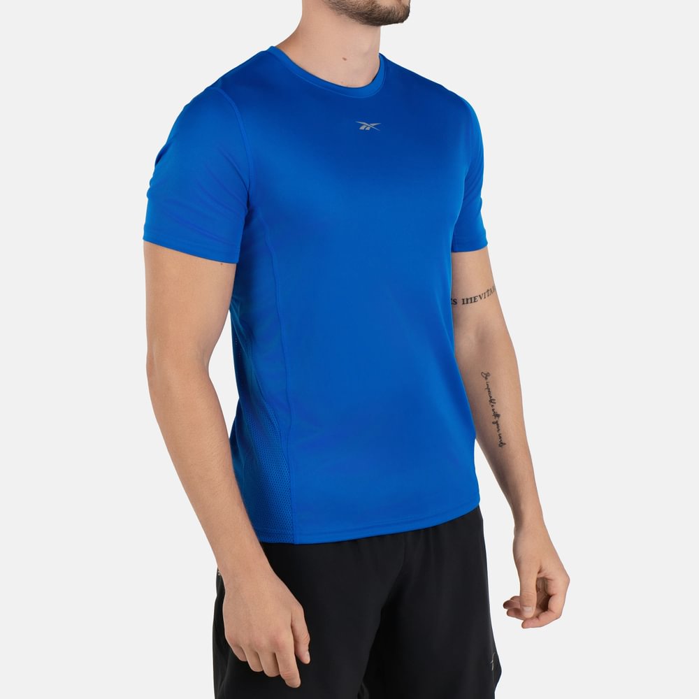 Reebok Running Ss Speedwick Tee Camiseta Manga Corta azul de hombre para correr