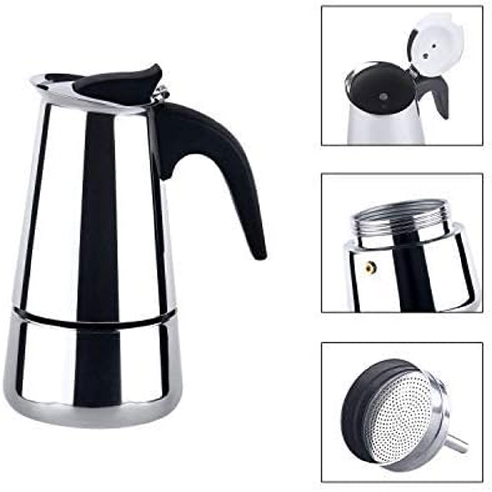 Cafetera Italiana Espresso 6 Tazas Estufa IU-6CS Manual Acero