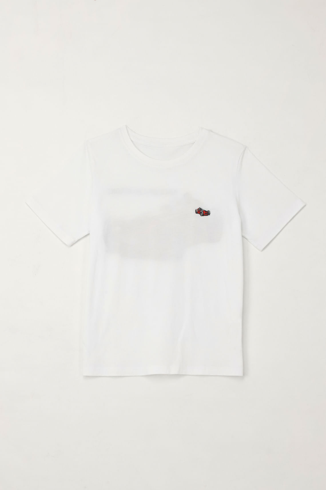 Camiseta básica con estampado blanca para niño