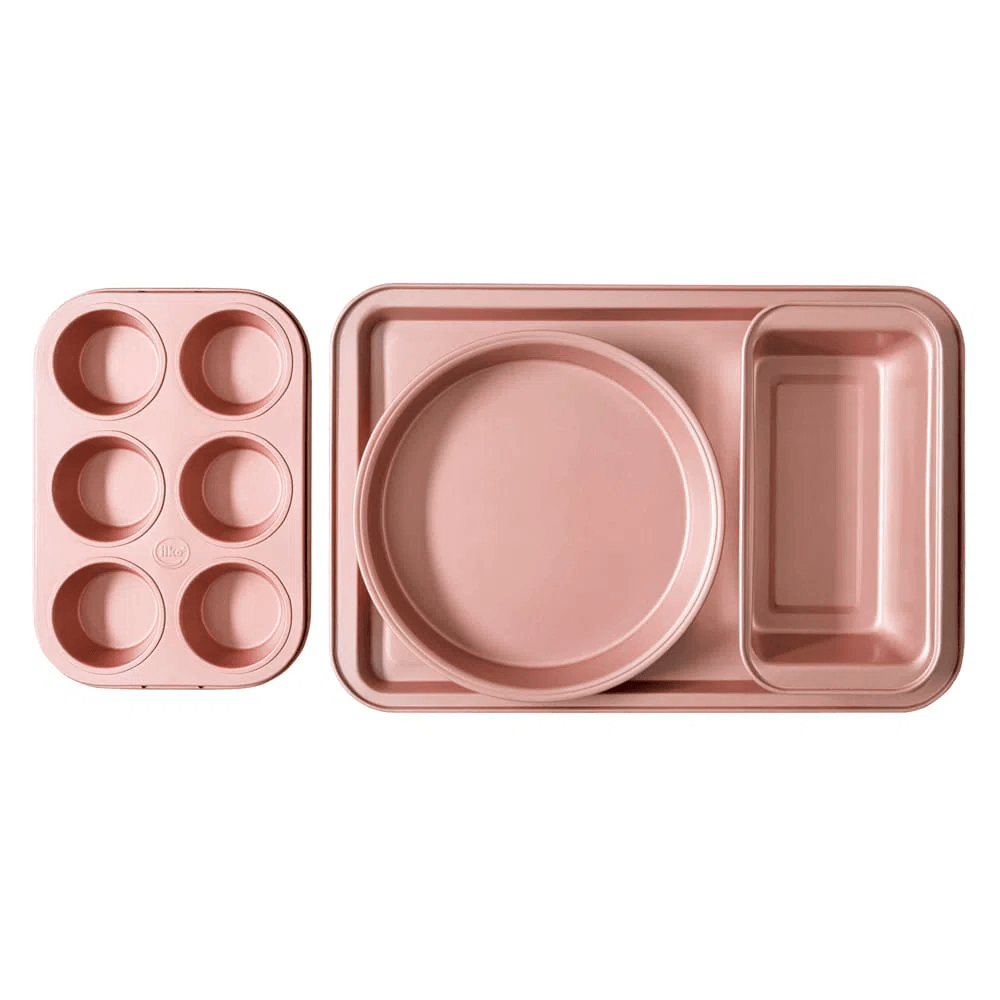 Set de 4 moldes antiadherente ilko rose gold
