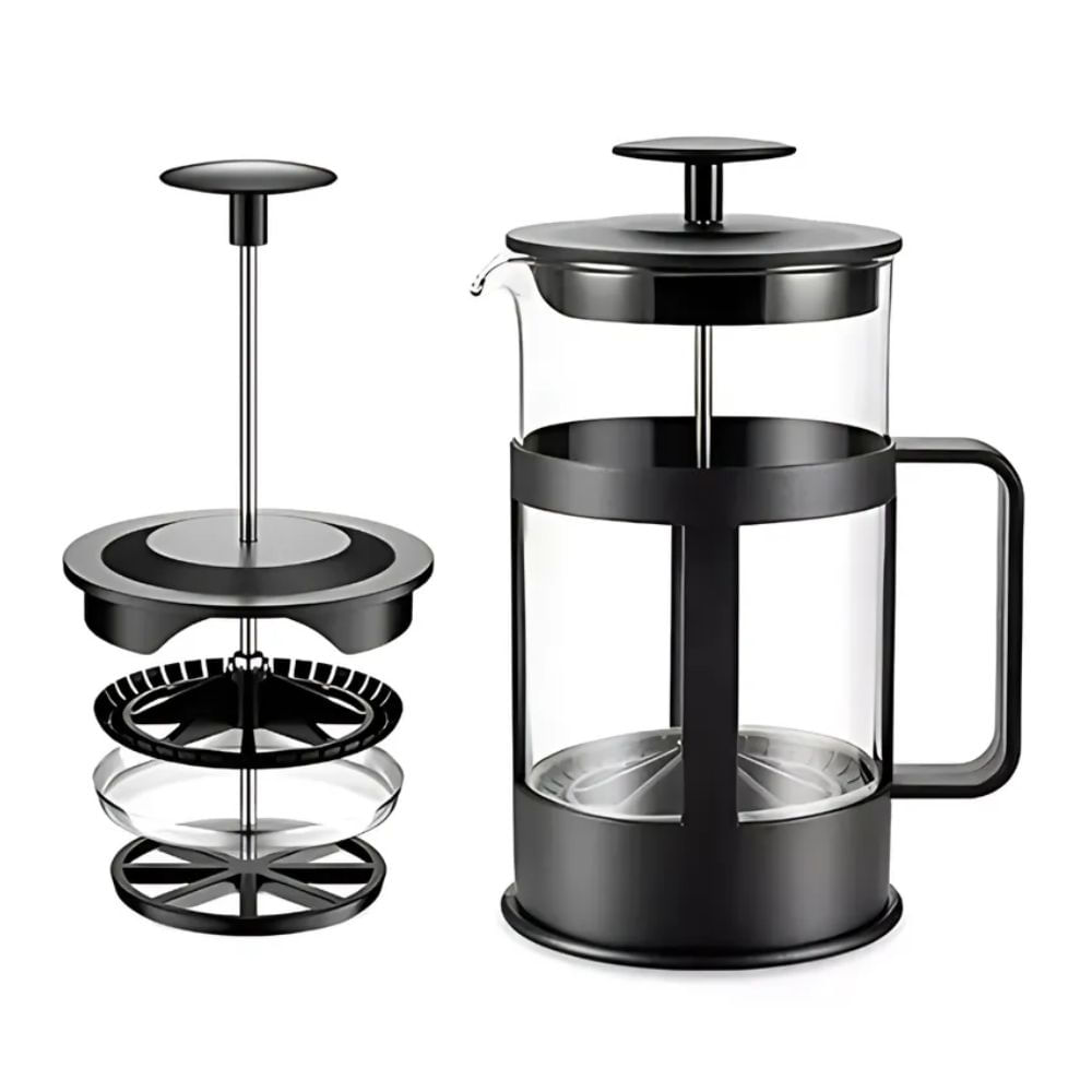 Prensa Francesa Cafetera Vidrio 350 Ml Filtro Acero