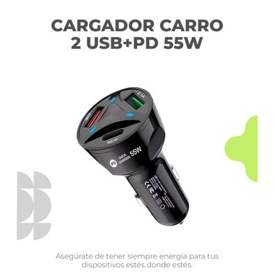 Cargador Para Carro 55w Negro