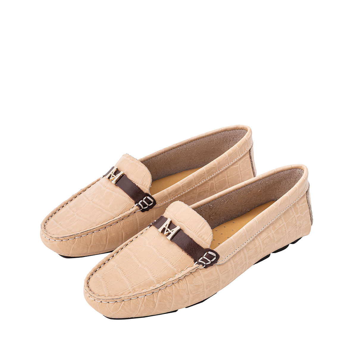 Mocasín Driver Andina Mini Croco Nude MH Mocs