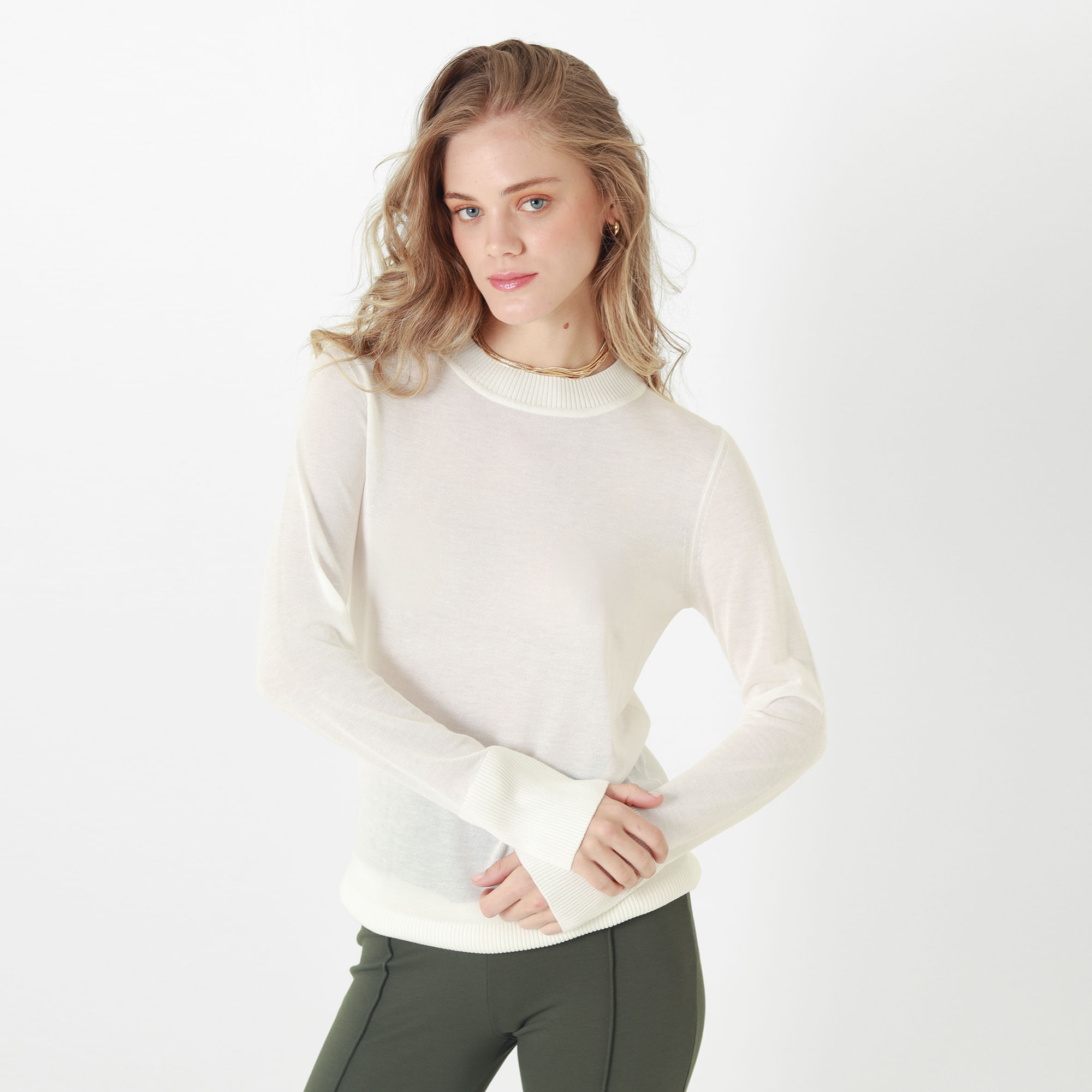 Sweater Cuello Alto Manga Larga