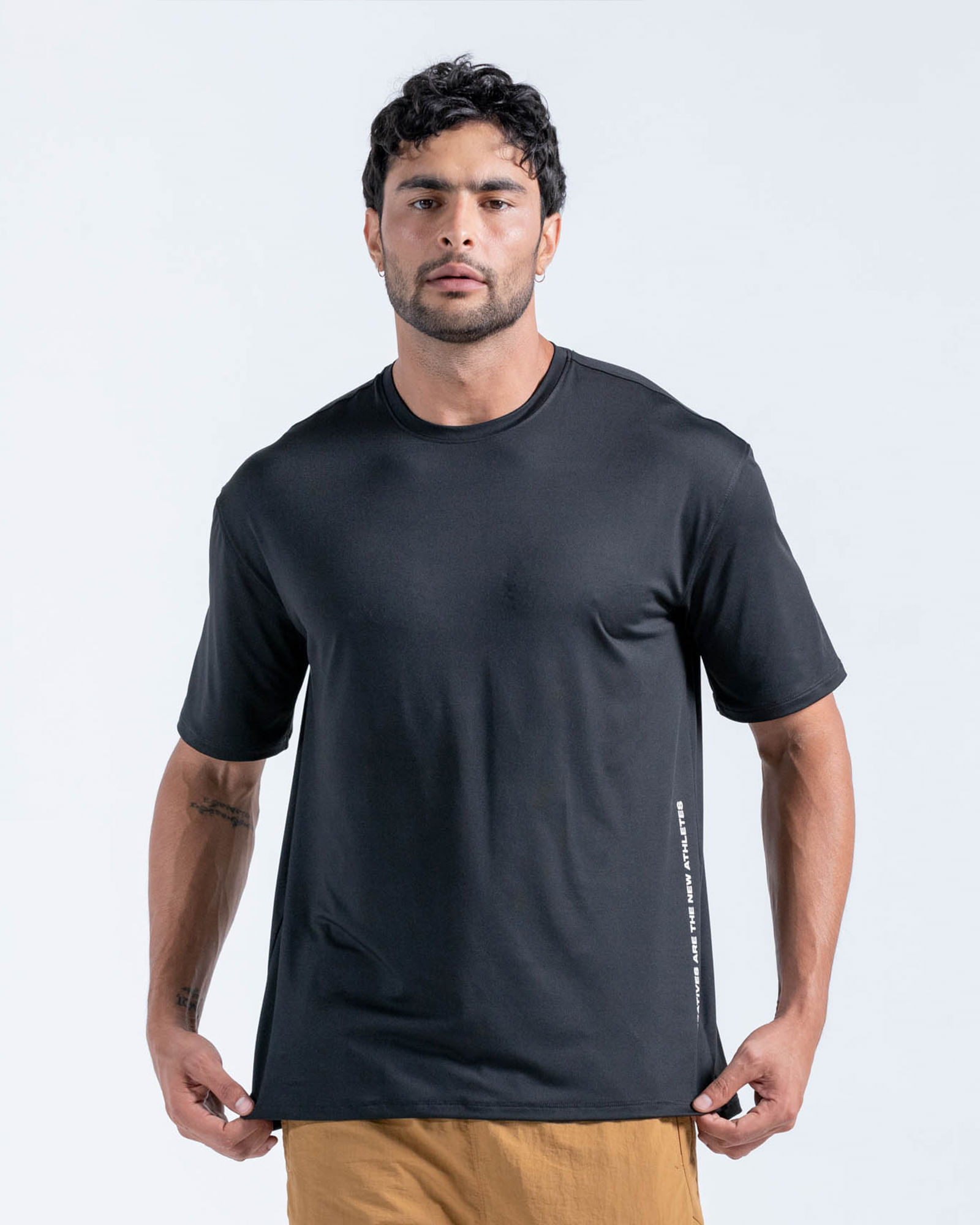 Camiseta Oversize Estampada,  Color Negro  Para Hombre