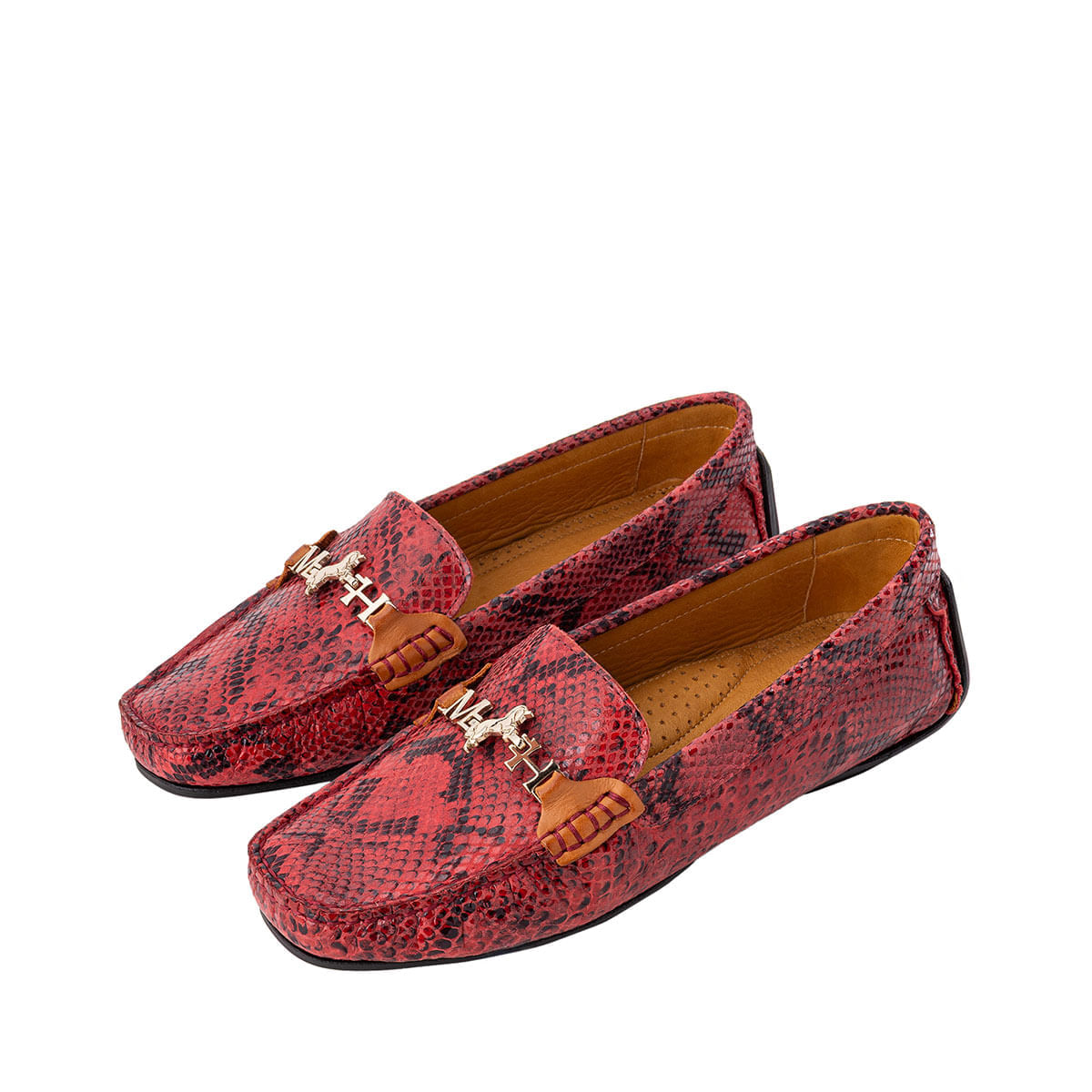 Mocasín Sofia Pitón Rojo MH Mocs