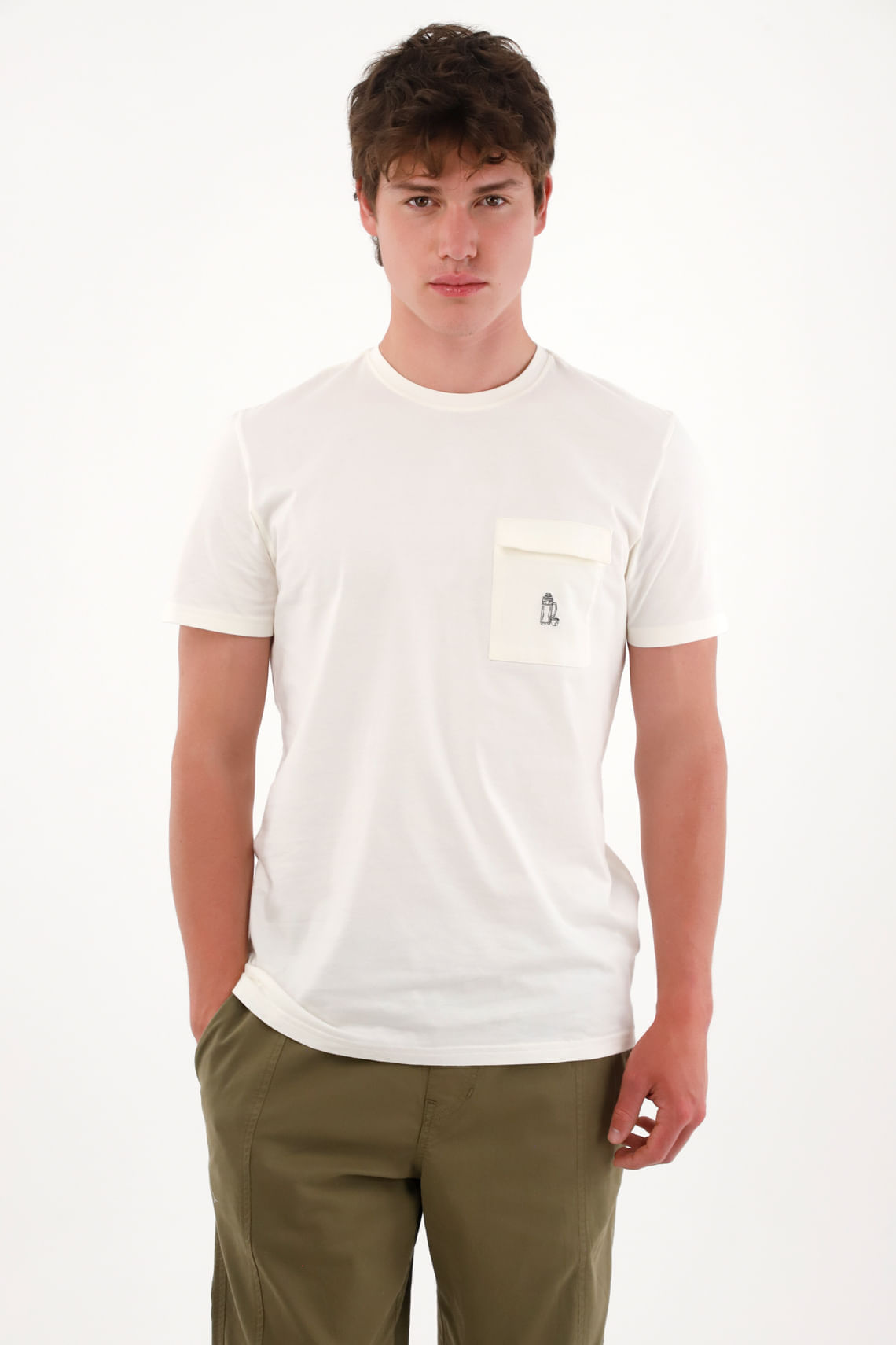 Camiseta con bolsillo de tapa crudo para hombre