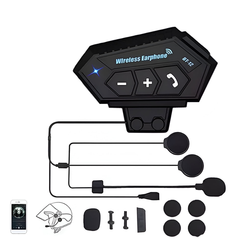 Intercomunicador Casco Moto Bluetooth Manos Libres Auricular Interno
