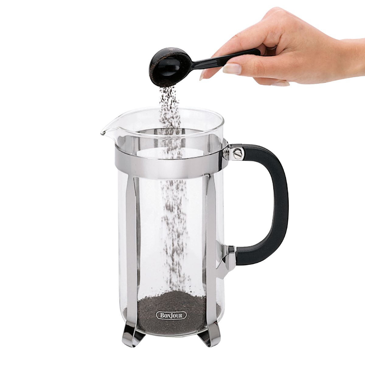 Prensa Francesa 33.8 onzas/ 8 tazas/ 1L, acero inoxidable con jarra de vidrio templado borosilicato. Monet, BonJour.